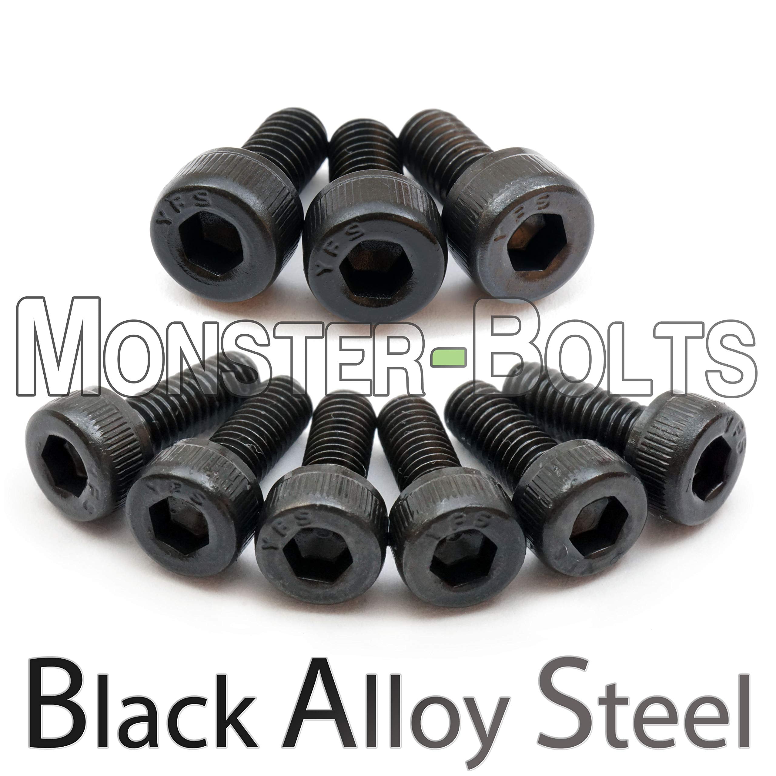 Black Alloy Steel - Floyd Rose Style Guitar Locking Nut Screws (3) and Saddle Intonation Mounting Hold Screws (6) - MonsterBolts