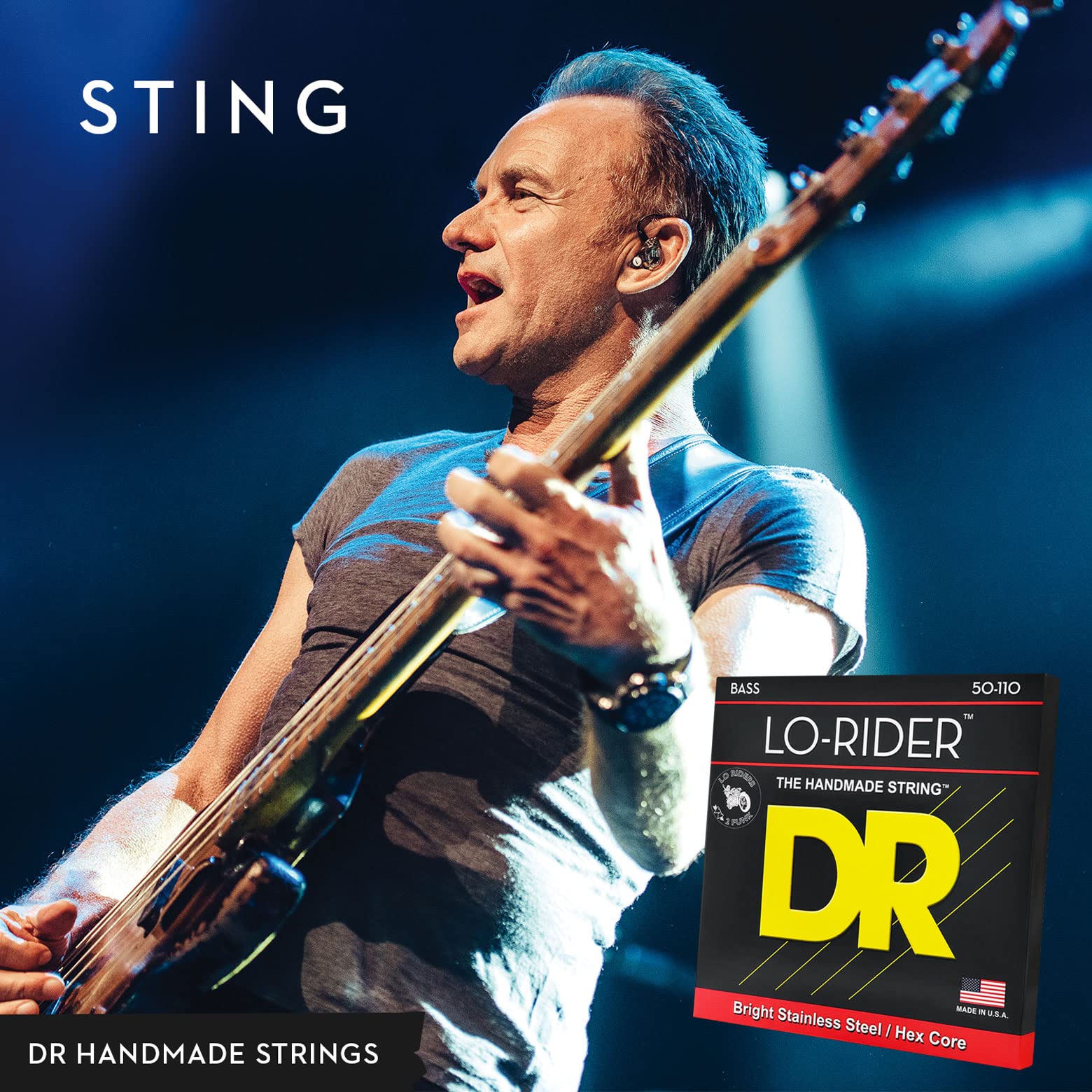 DR Strings Lo-Rider - Stainless Steel Hex Core 5 String Bass 40-120