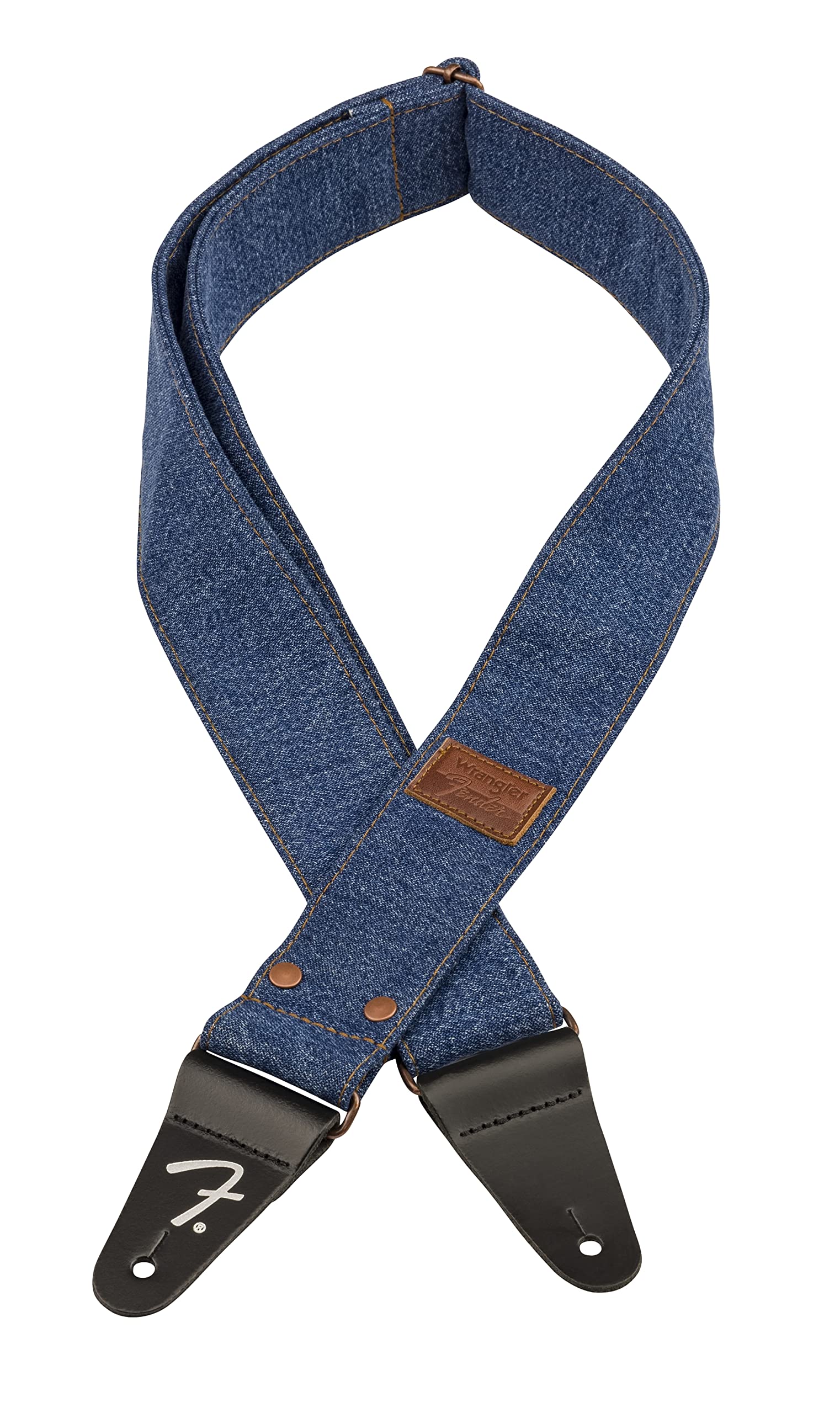 Fender X Wrangler Riveted Denim Guitar Strap, Indigo