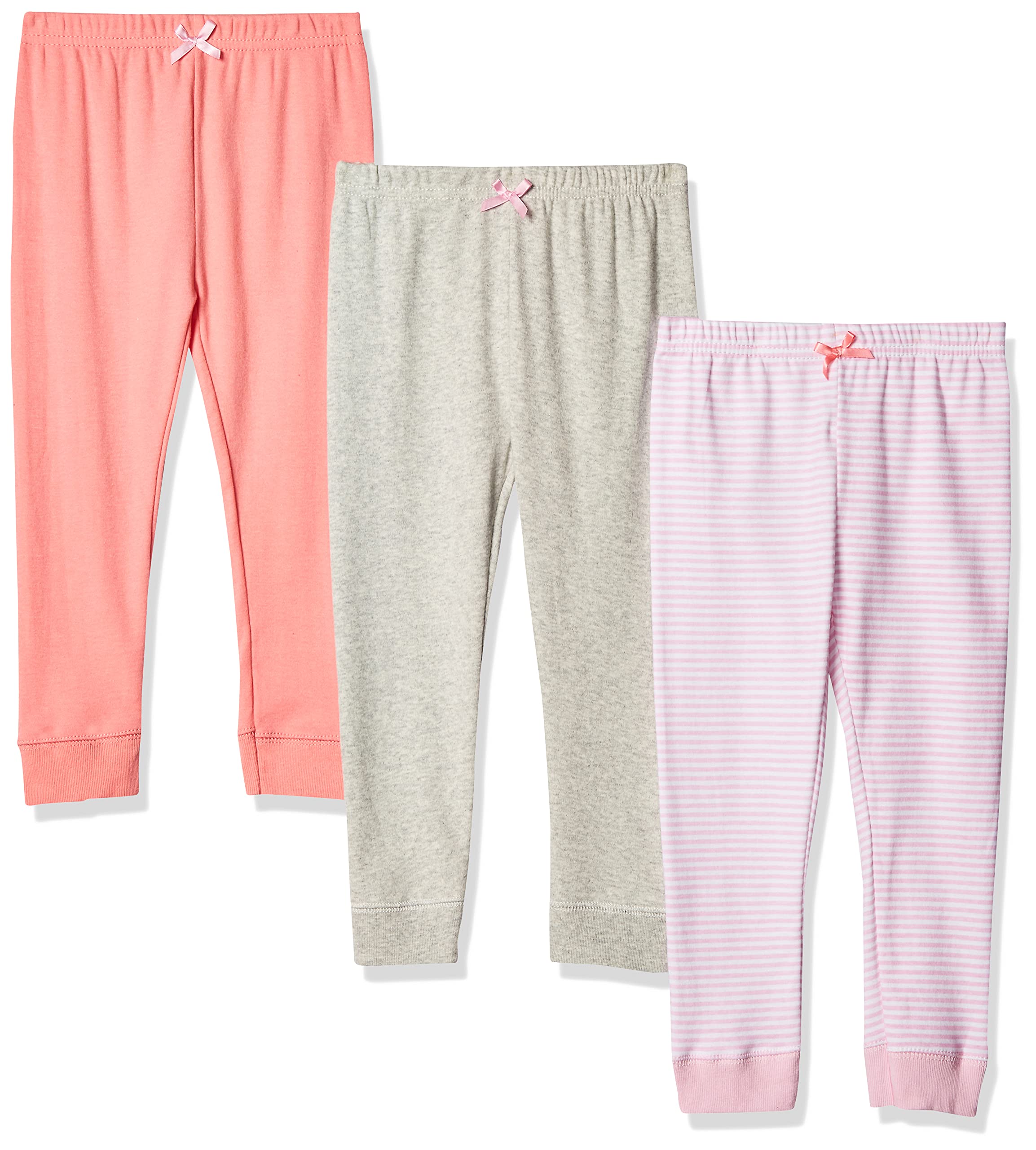 Luvable Friends Unisex Baby Cotton Pants, Stripe Light Pink Coral, 9-12 Months