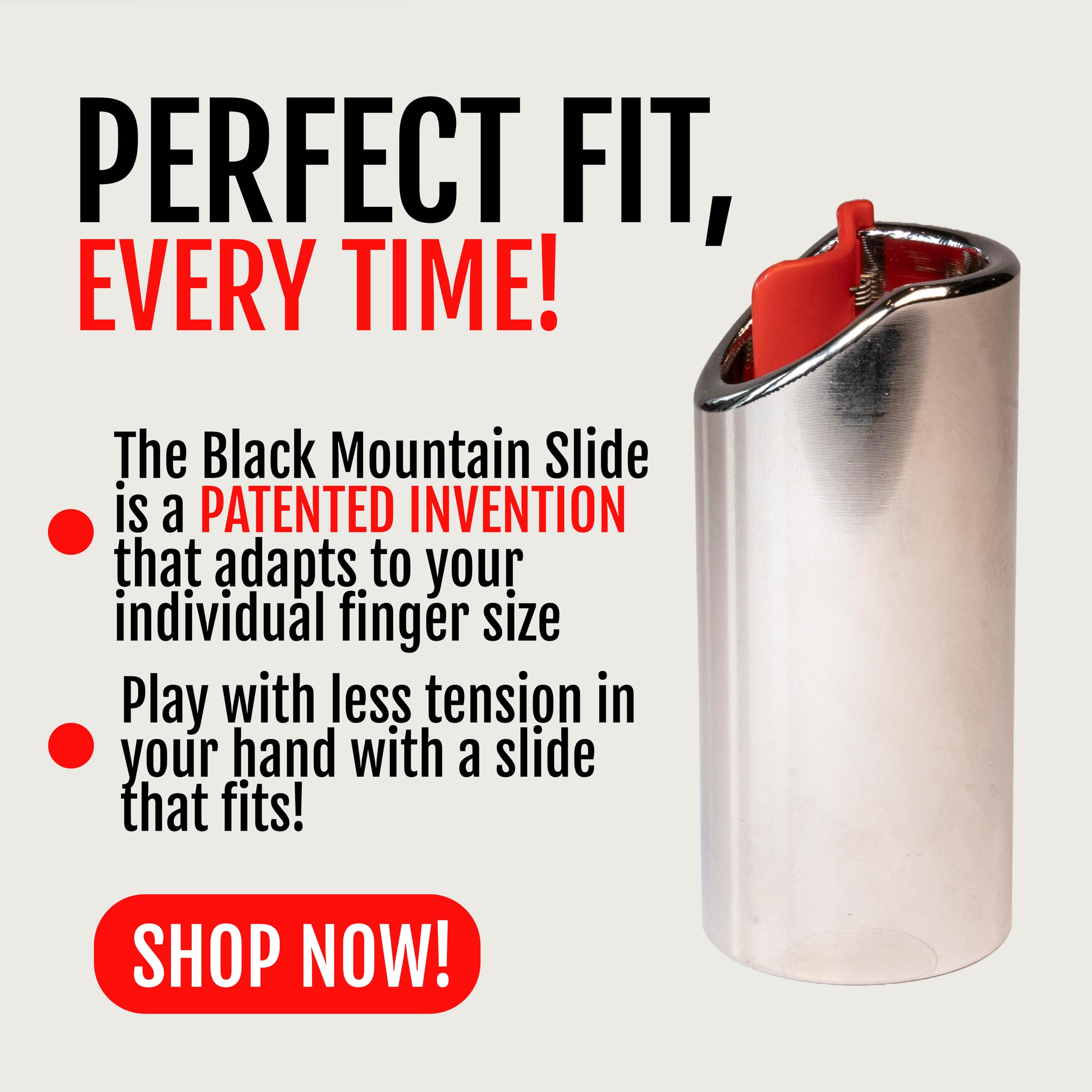 Black Mountain Ultra-Smooth Guitar Slides -Nickle Plated Patented Invention that Adapts to Your Finger, Durable and Comfortable