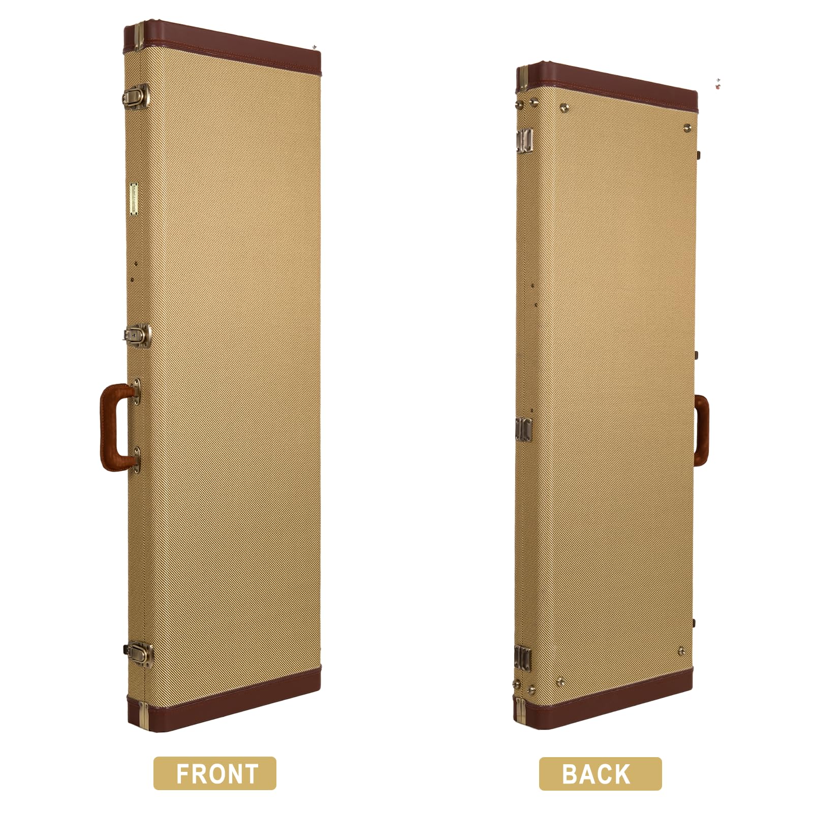 Crossrock Master Series Fender Precision & Jazz Bass Guitar Case | Classic Fabric Tweed Exterior, Re-Engineered Wooden Shell, Le