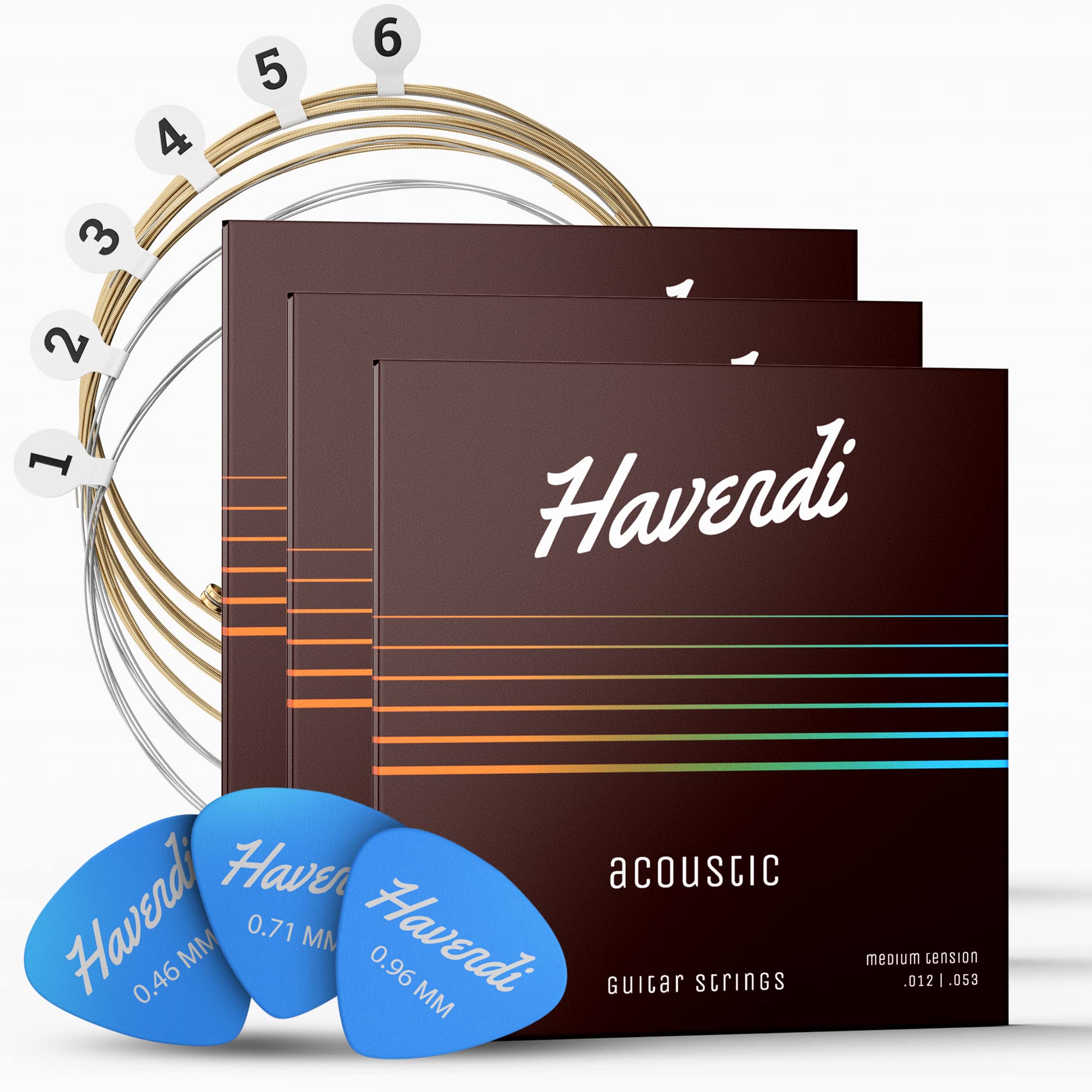 Havendi Guitar Strings Acoustic Guitar - Brilliant Sound Quality Steel Strings For Acoustic Guitar Coated With Phosphor Bronze (