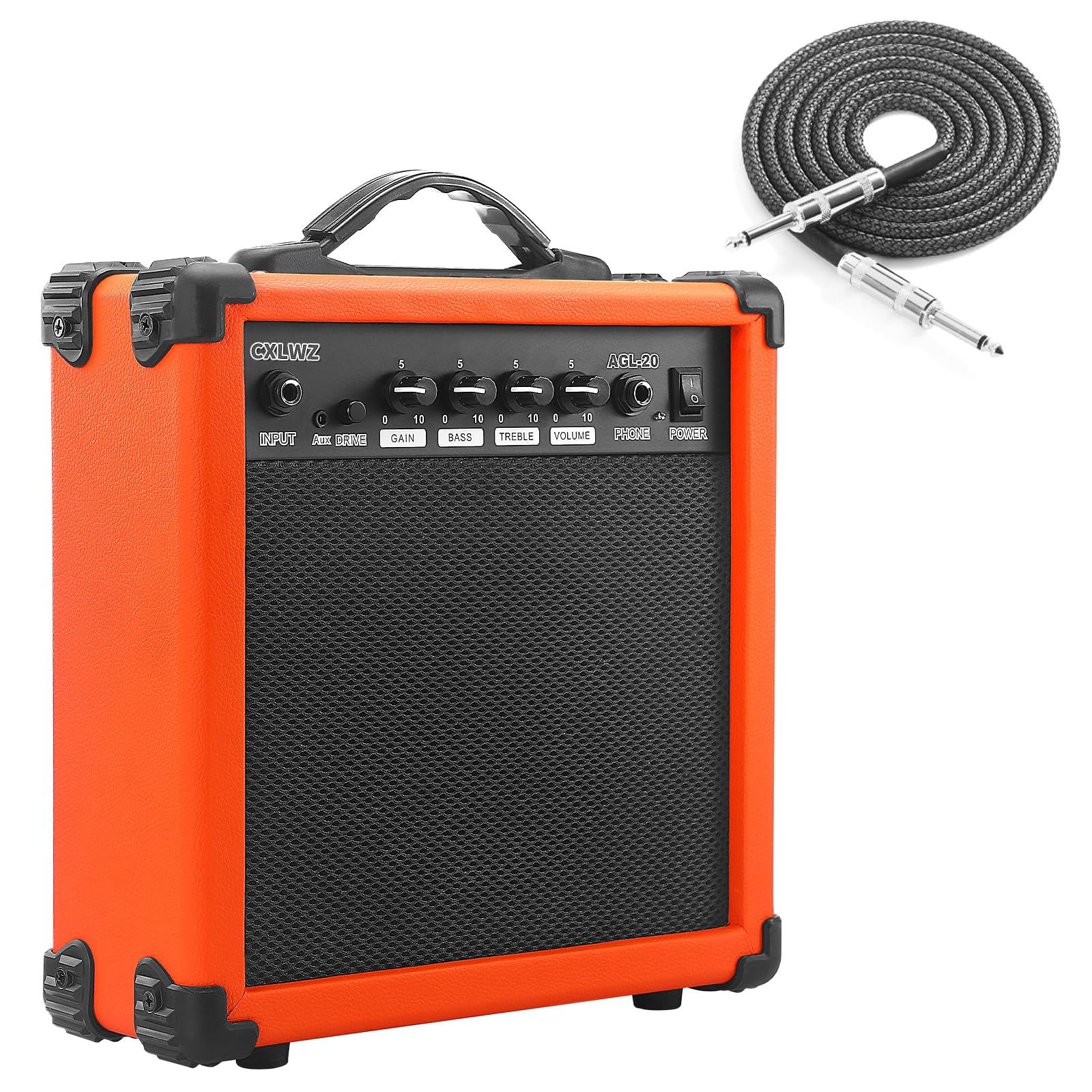 Cxlwz Electric Guitar Amp 20 Watt Amplifier Portable Amp With Headphone Input Gain Powe Including Professional Noise Reduction C