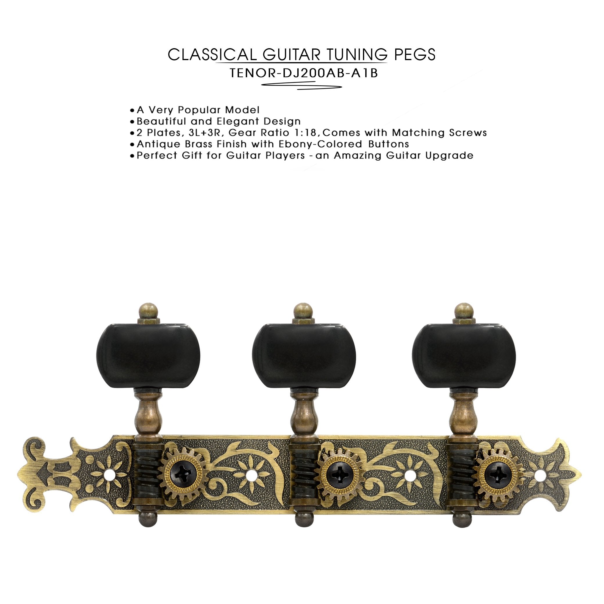 Dj200Ab-A1B Tenor Classical Guitar Tuners Professional Tuning Key Pegs/Machine Heads For Classical Or Flamenco Guitar With Antiq