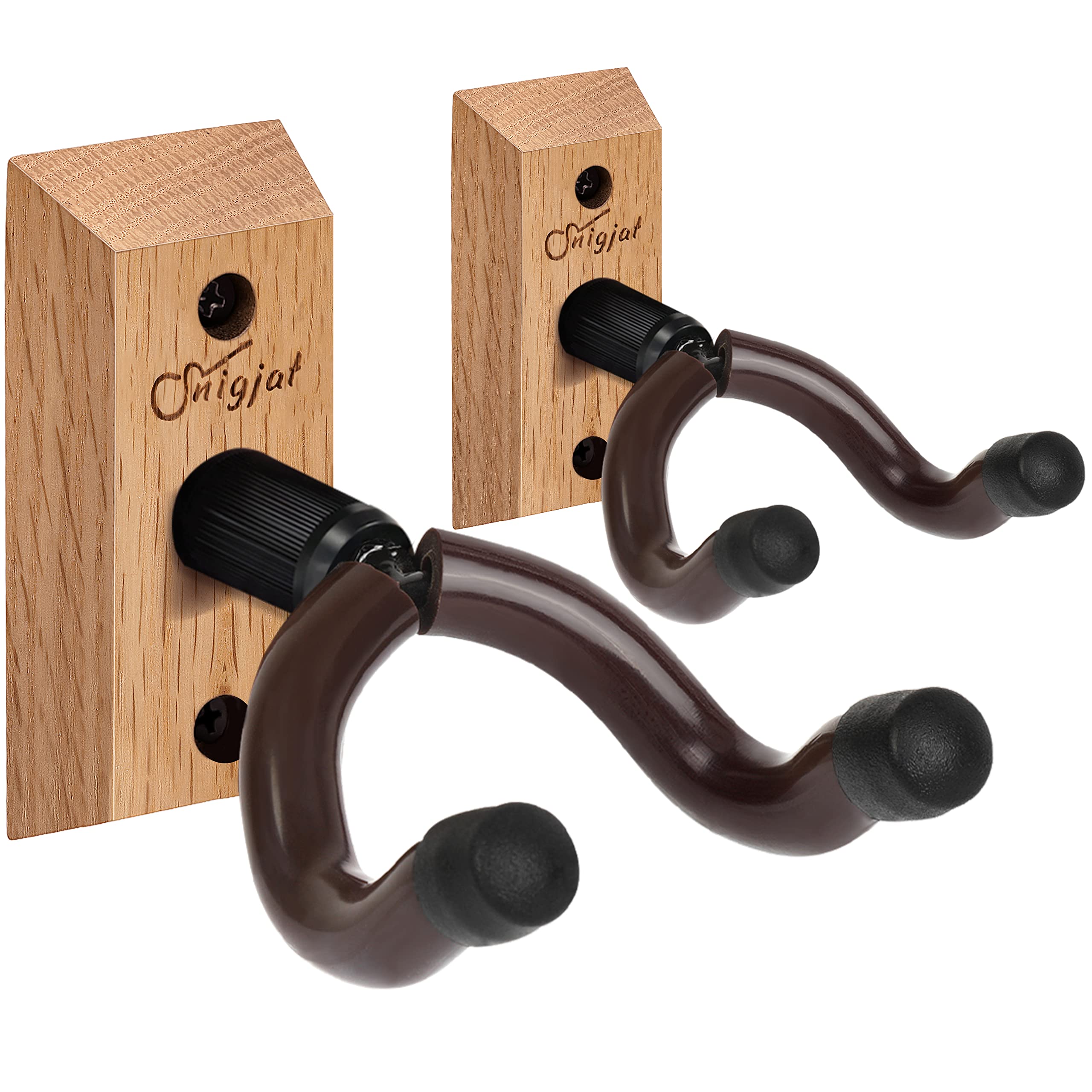 Snigjat Guitar Wall Mount 2 Pack, Guitar Hanger For Rotatable, Solid Wood Guitar Wall Hanger, V-Shaped Guitar Mount Hook For Aco