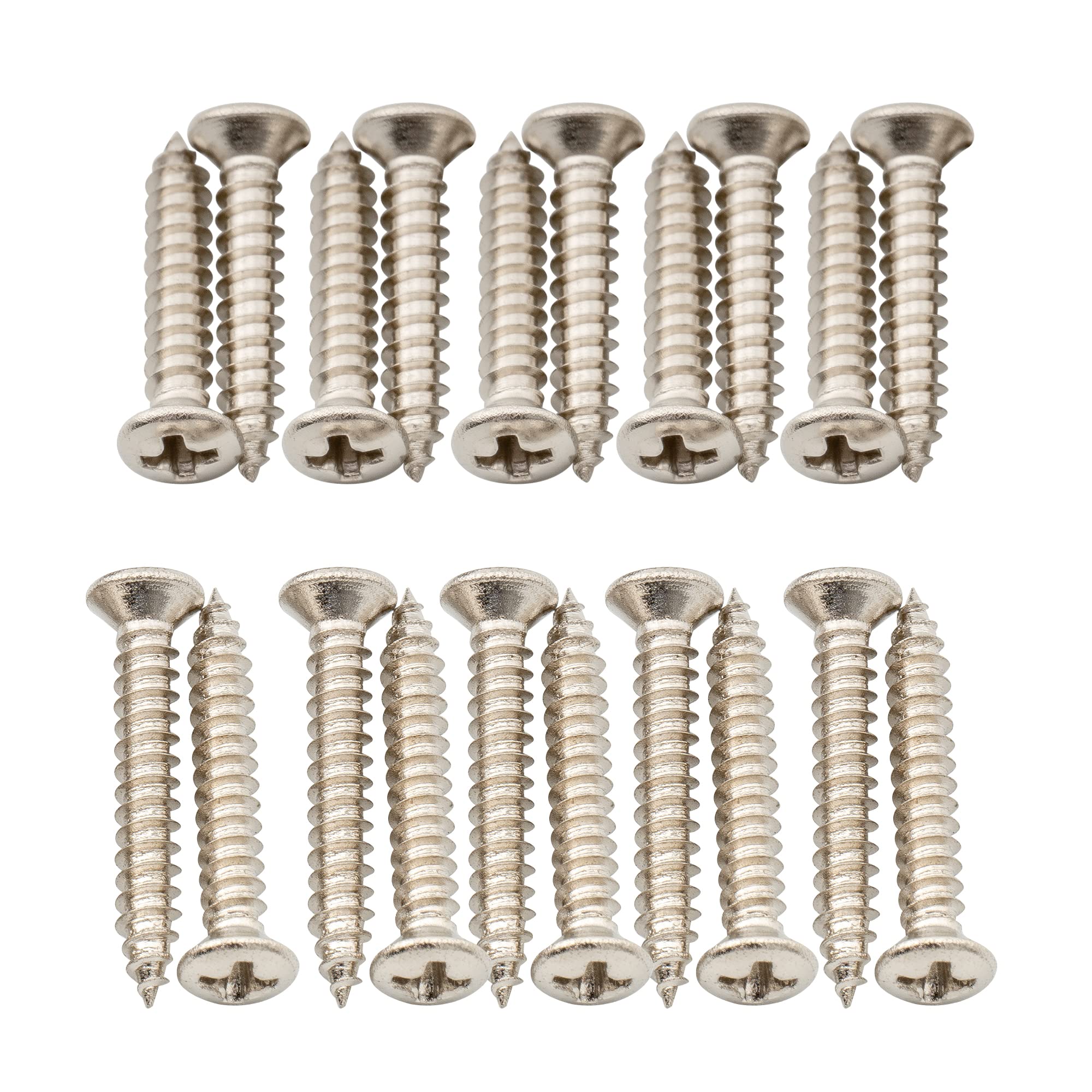 Musiclily Ultra 2.5X15Mm And 2.5X18Mm Stainless Steel Countersunk Mounting Screws Set For Electric Guitar Bass Humbucker Pickup