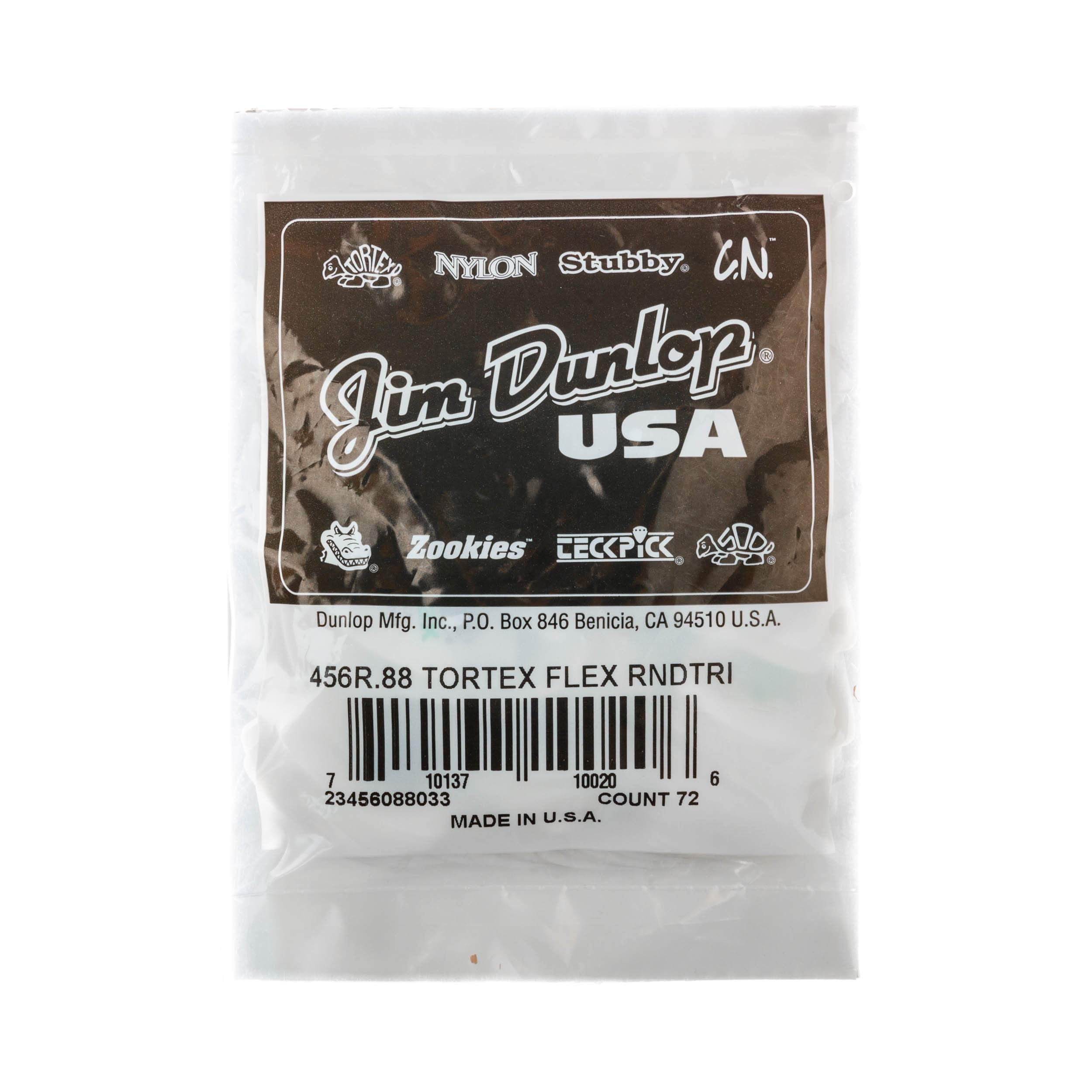 Jim Dunlop Dunlop Tortex Flex Triangle .88mm Green Guitar Pick-72 Pack (456R.88)