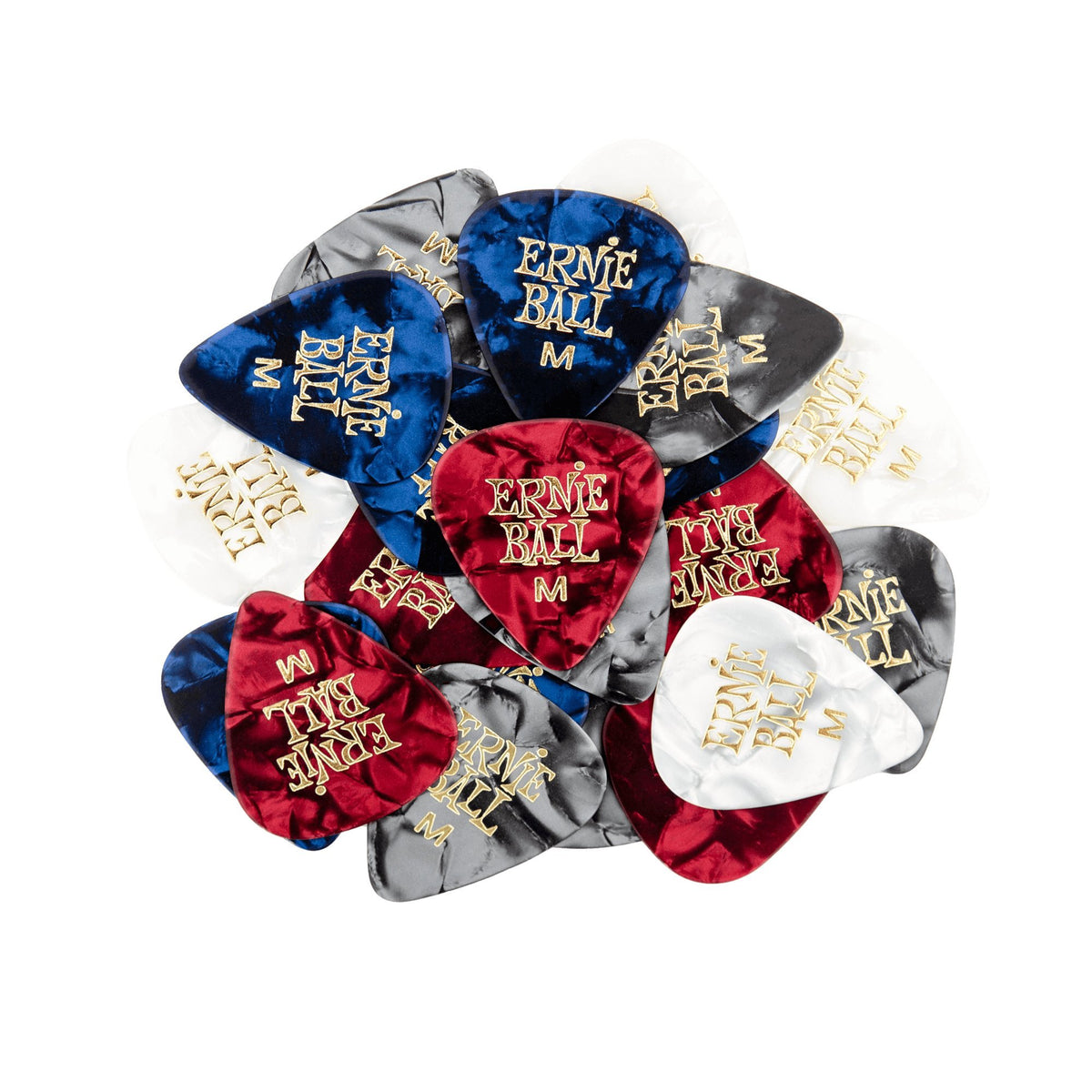 Ernie Ball Guitar Picks, Medium, Assorted Perloid, 144-Pack (P09119)