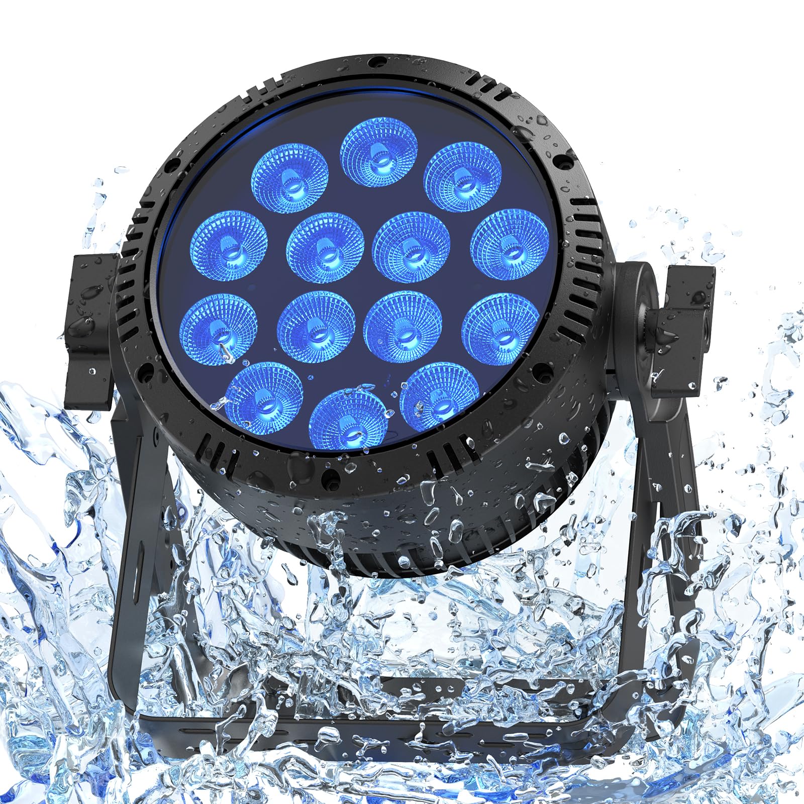 ZEMOJ Waterproof Par Lights Outdoor High Bright 14X18W LED RGBW 4in1 DMX 4/9CH Stage Lighting for Outdoor Performance, Conventio