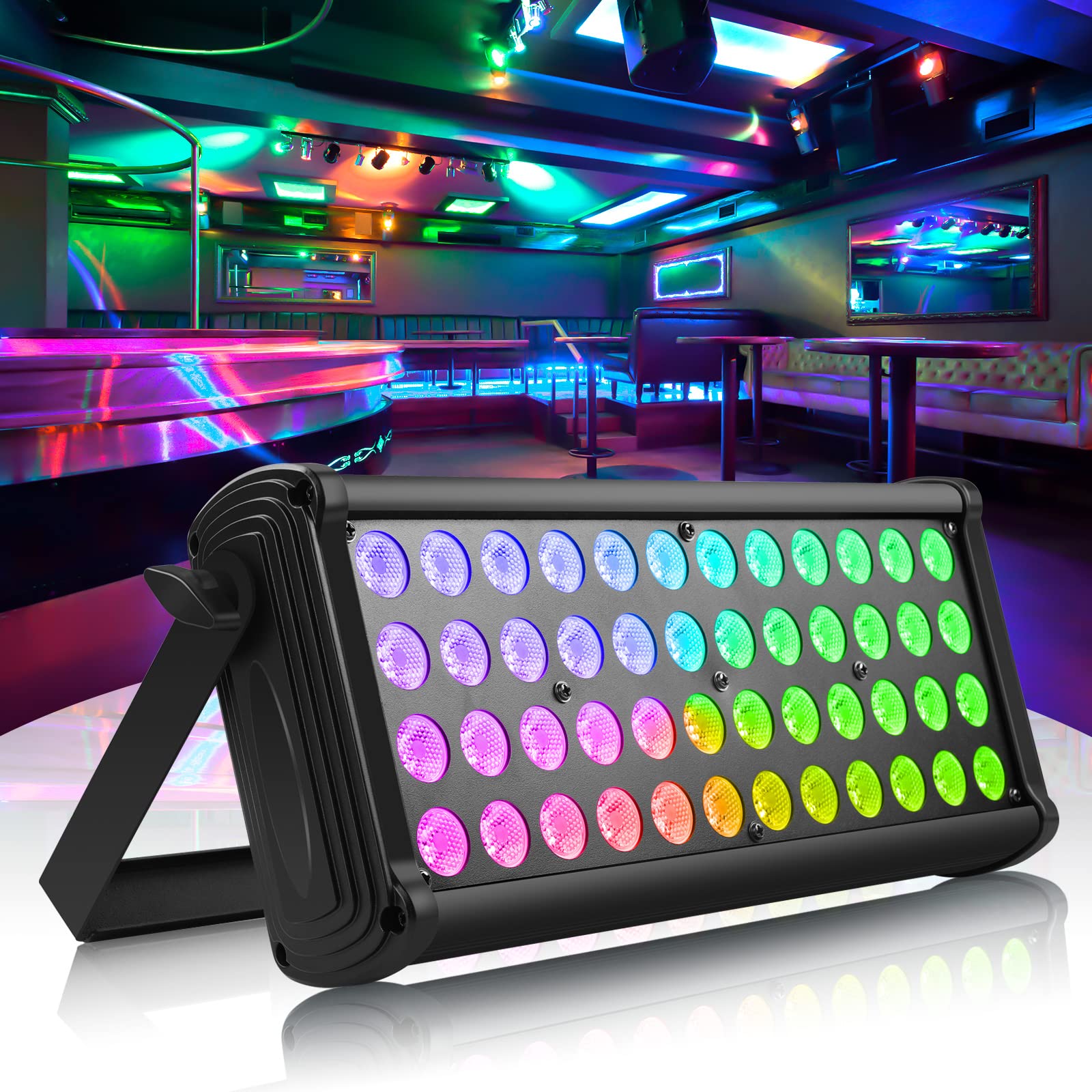 Stage Light Bar Wash Light 80W 48Leds Rgb Dj Lights Bar 2-8-12 Dmx Control Auto Play Sound Activated Uplight Bar For Wedding Dis