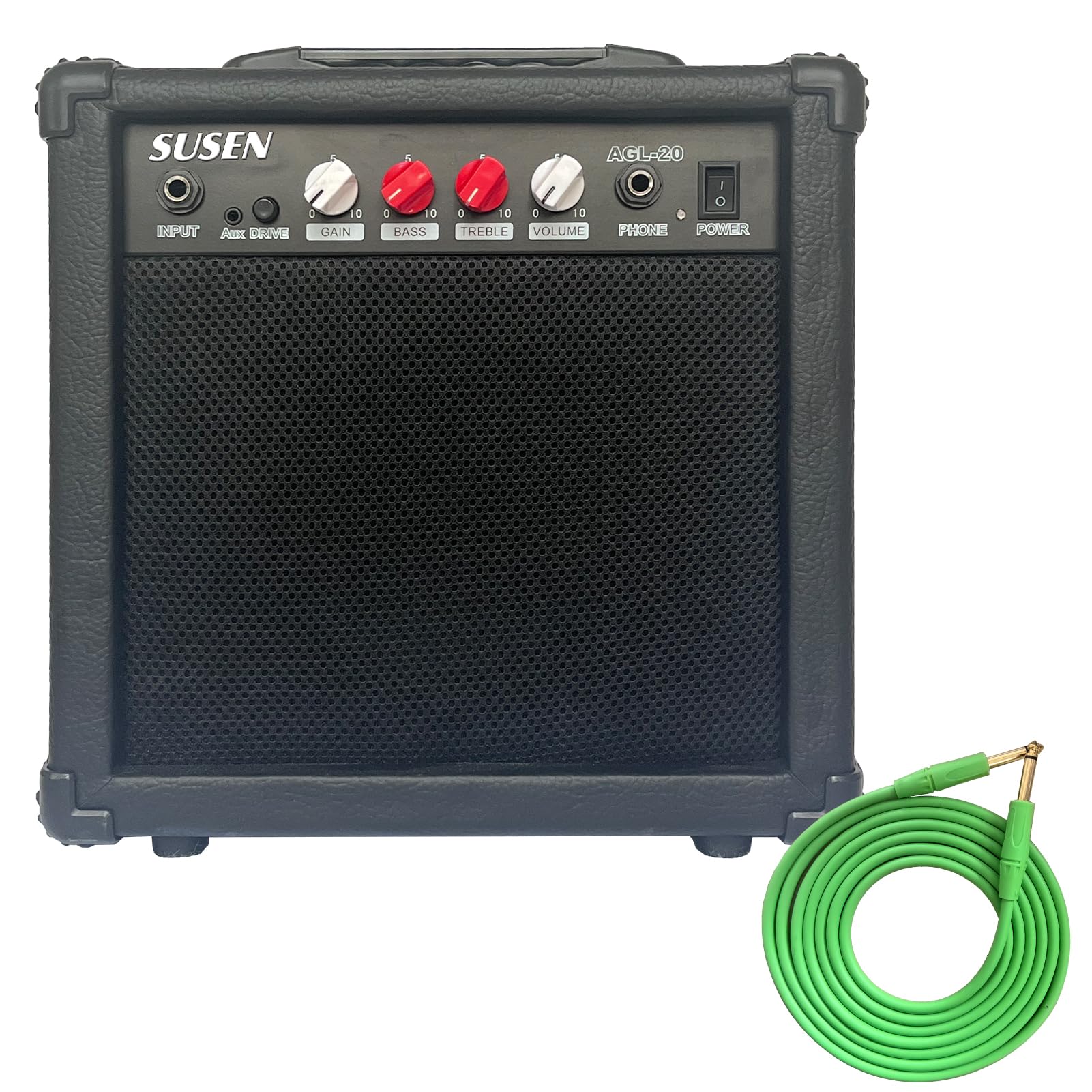 SUSEN Electric Guitar Amp 20 Watt Amplifier Portable Amp with Headphone Input Gain Powe Including Professional Noise Reduction C