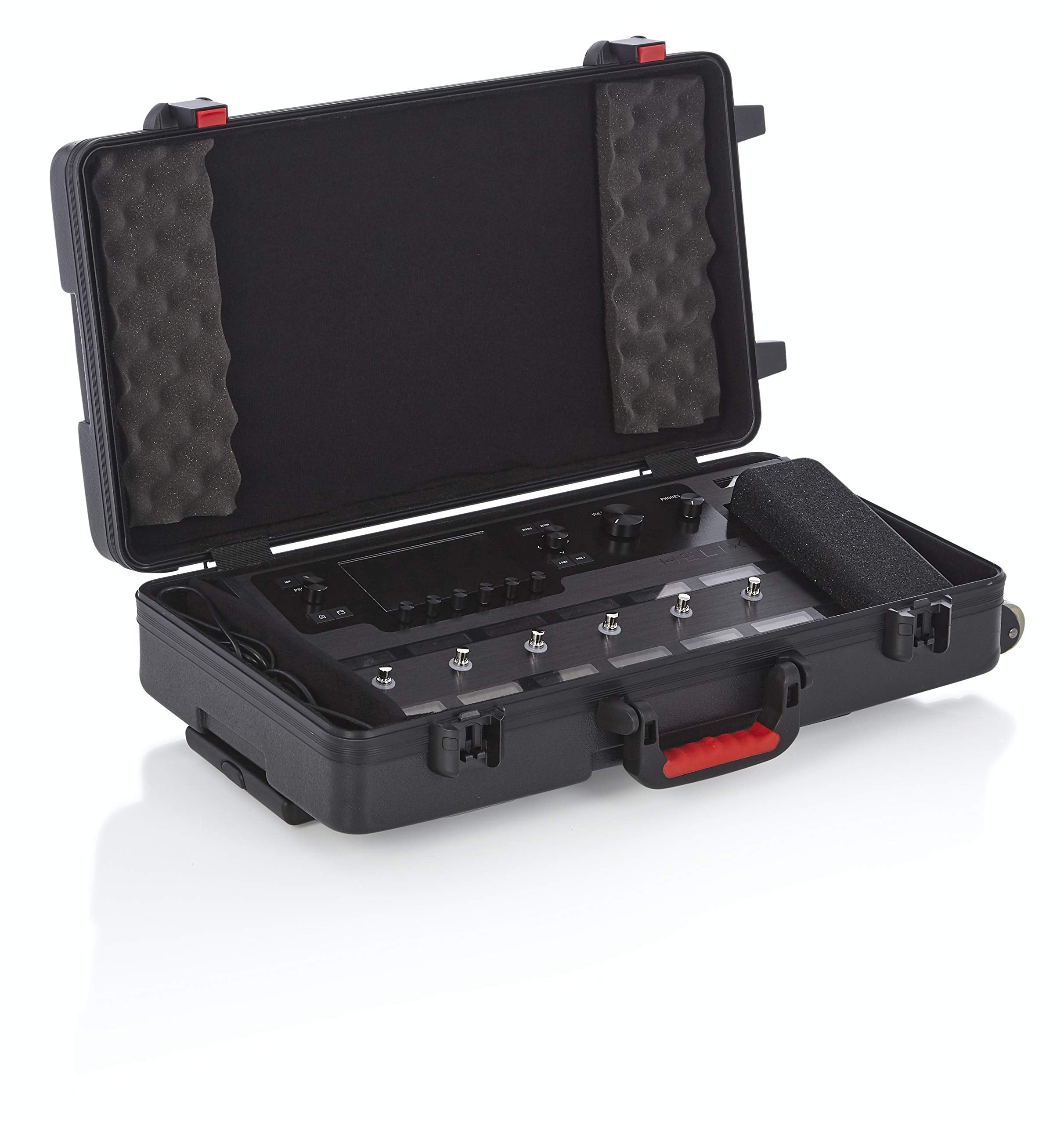 Gator Cases Frequest Flyers Series ATA Style Case for the Line 6 Helix Multi-FX Floor Processor with Wheels and Pull Handle, (G