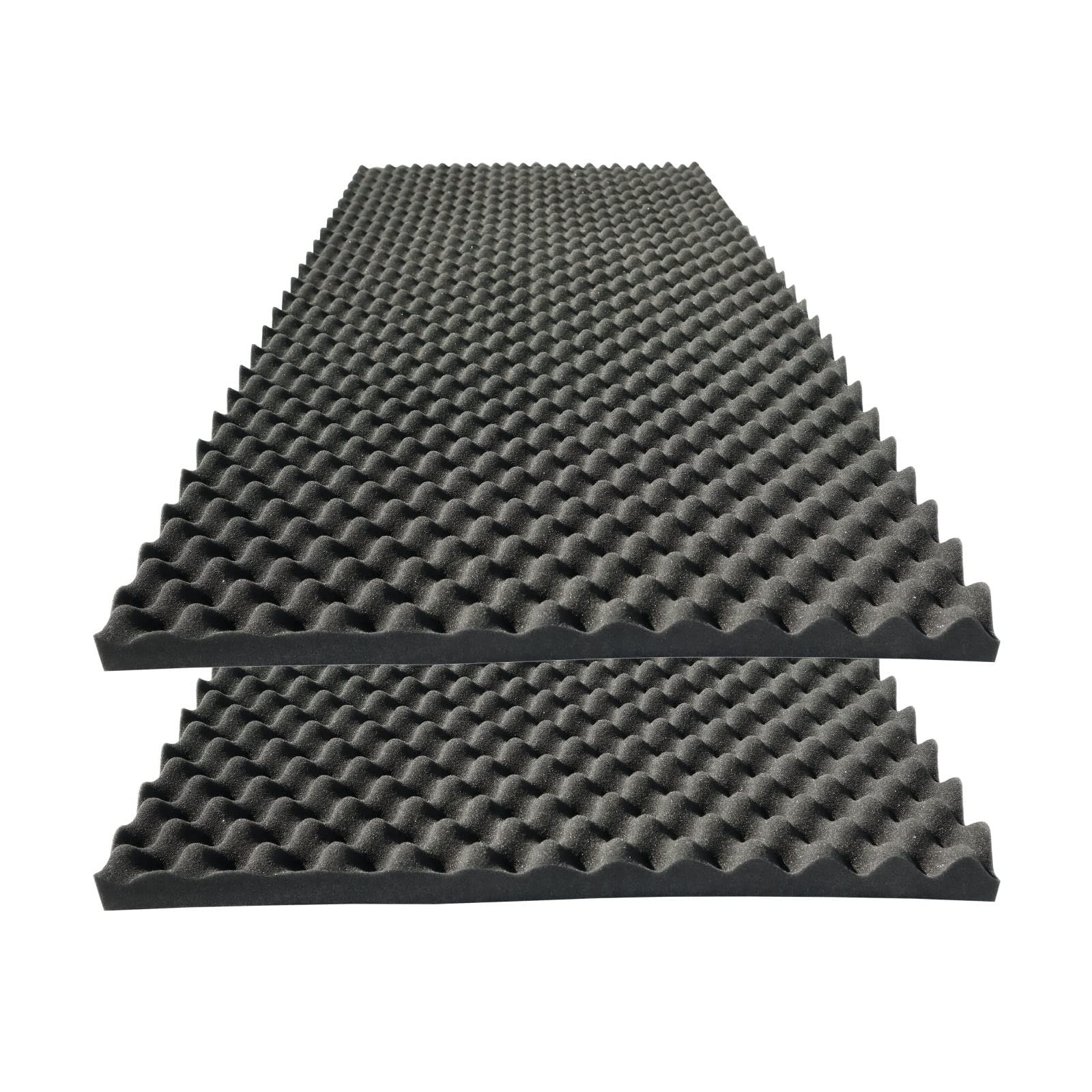Ktoesheo 2 Pcs Acoustic Panels,48 ' 'X24 ' 'X2 ' ' Egg Crate Foam Soundproof Foam Wall Panels,High Density Fireproof Noise Cance