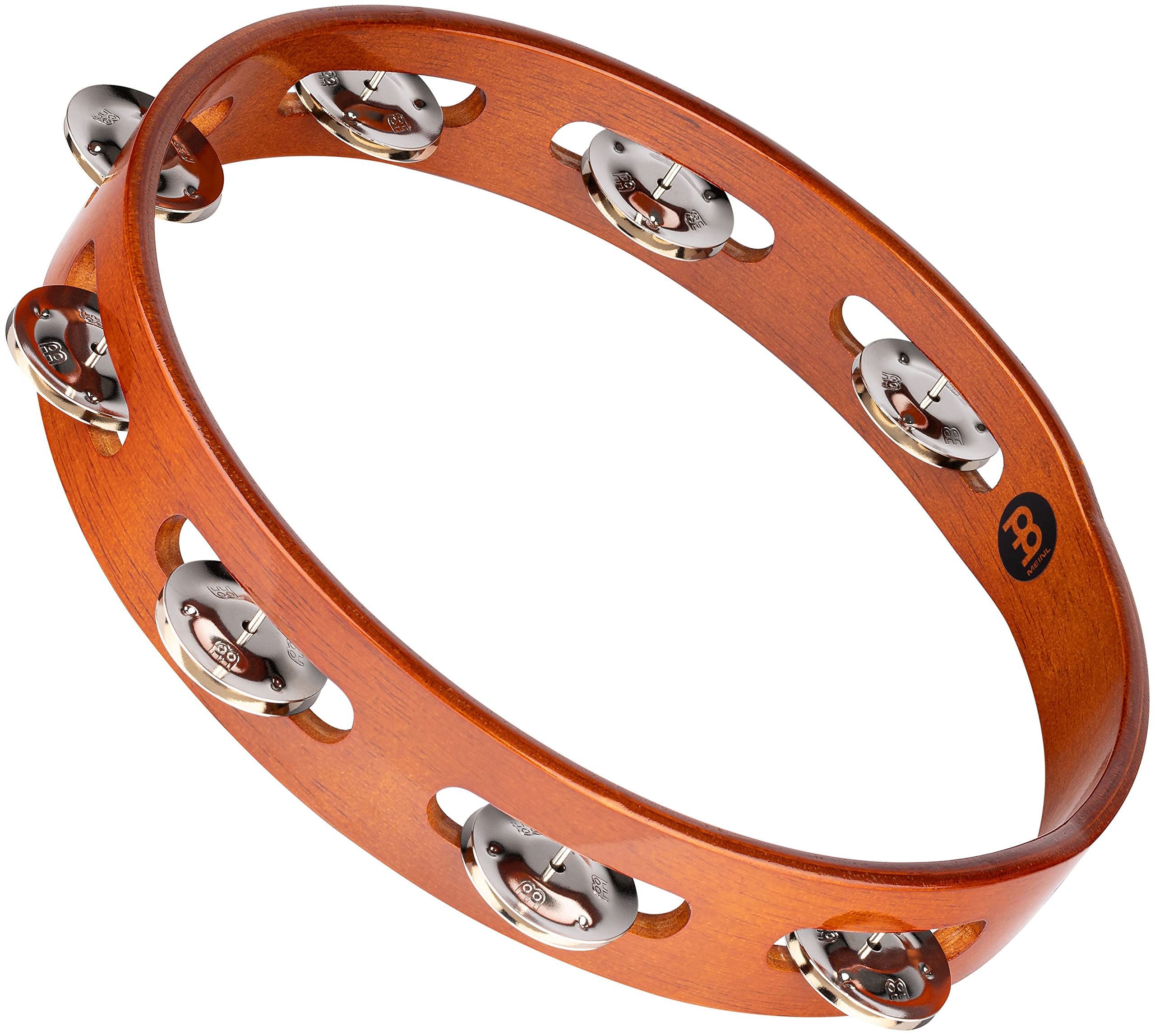 Meinl Percussion Traditional Wood Tambourine with Nickel Plated Steel Jingles, Single Row - NOT Made in China - for All Musician