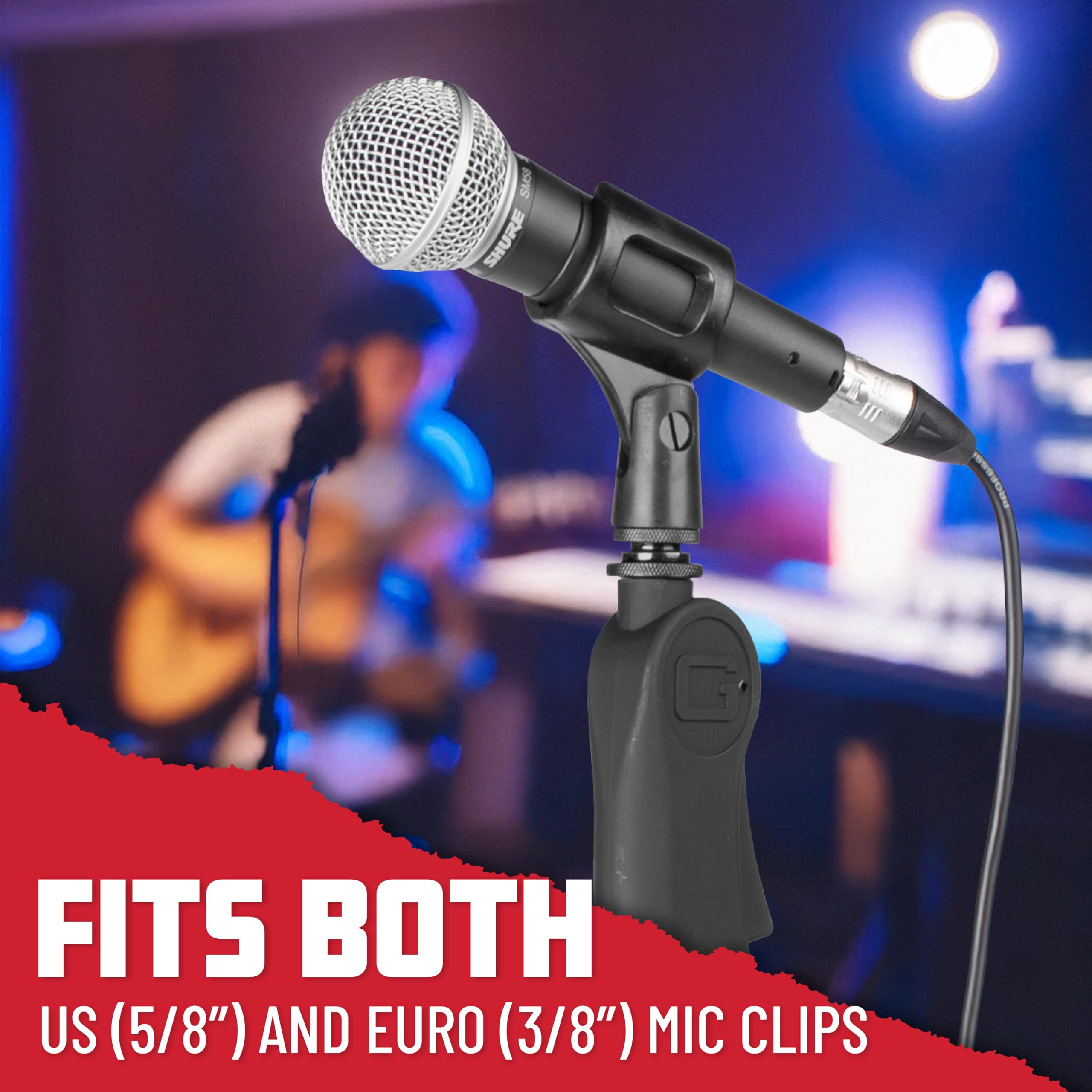 Frameworks Roundbase Mic Stand with 12'' Round Base and Deluxe One-Handed Clutch