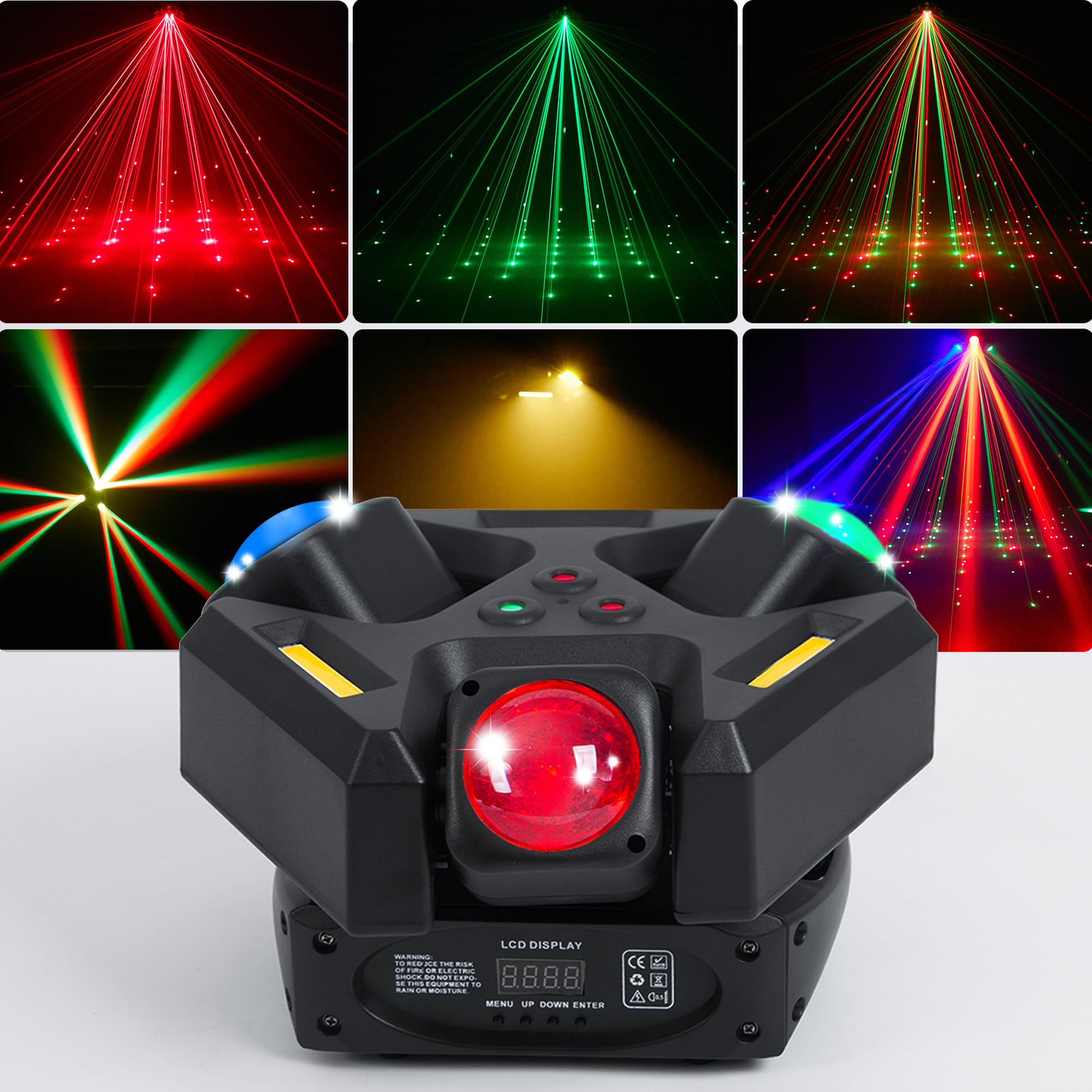 3Head Disco RGBW Beam Stage Light LED Rotating Starlight DJ Light, DMX & Sound Control, for Wedding KTV Bar Prom Party DJ Event