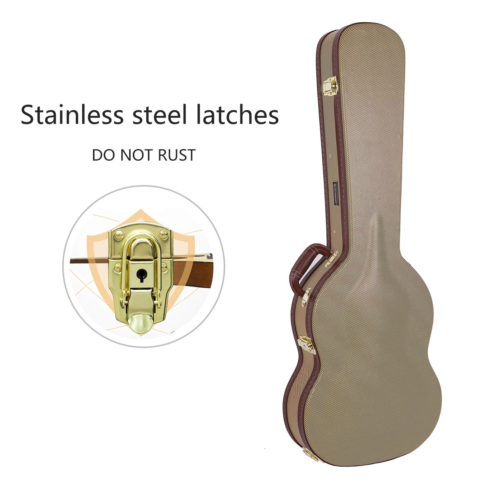 Crossrock Hardshell Arch Top wood case fits SG Electric Guitars-Vinyl Tweed(CRW620SGTW)