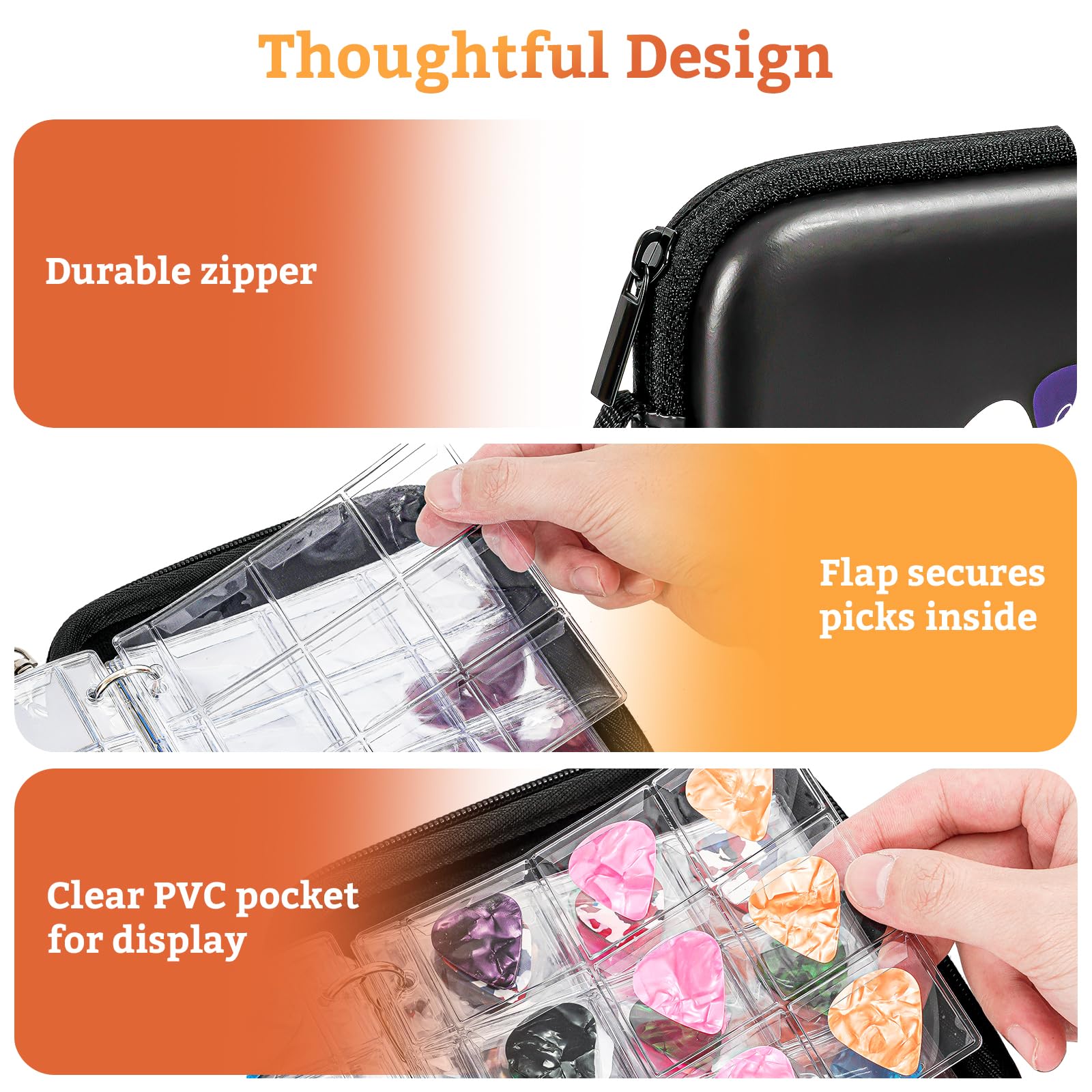 ProCase Guitar Pick Case, Pick Holder Stores 84 pcs Guitar Picks Collection Pick Storage Album Book Pick Display Water-Resistant