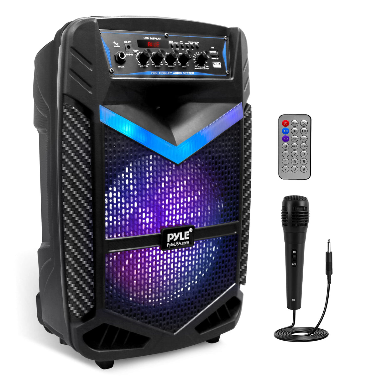 Pyle Portable Bluetooth Pa Speaker System - 600W Rechargeable Outdoor Bluetooth Speaker Portable Pa System W/ 10    Subwoofer 1