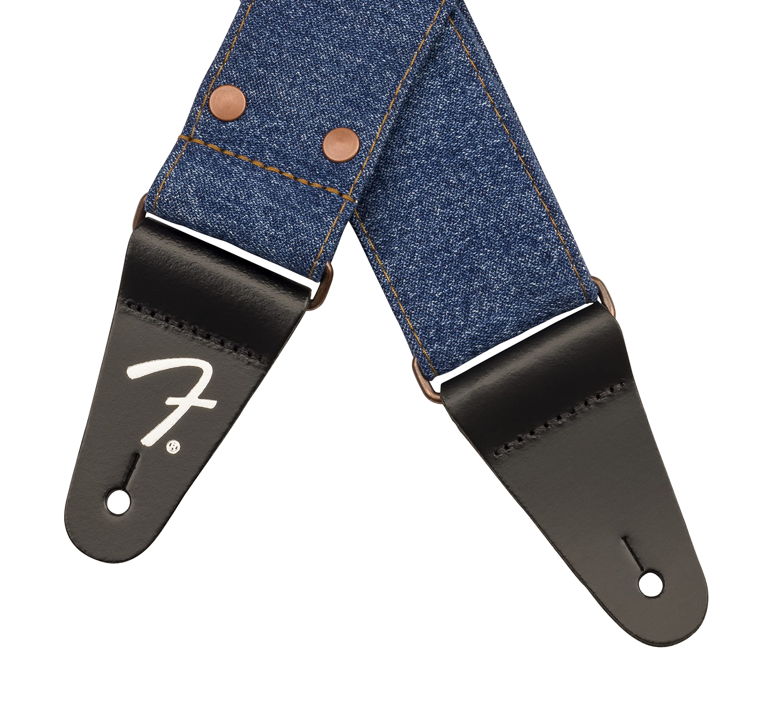 Fender x Wrangler Riveted Denim Guitar Strap, Indigo