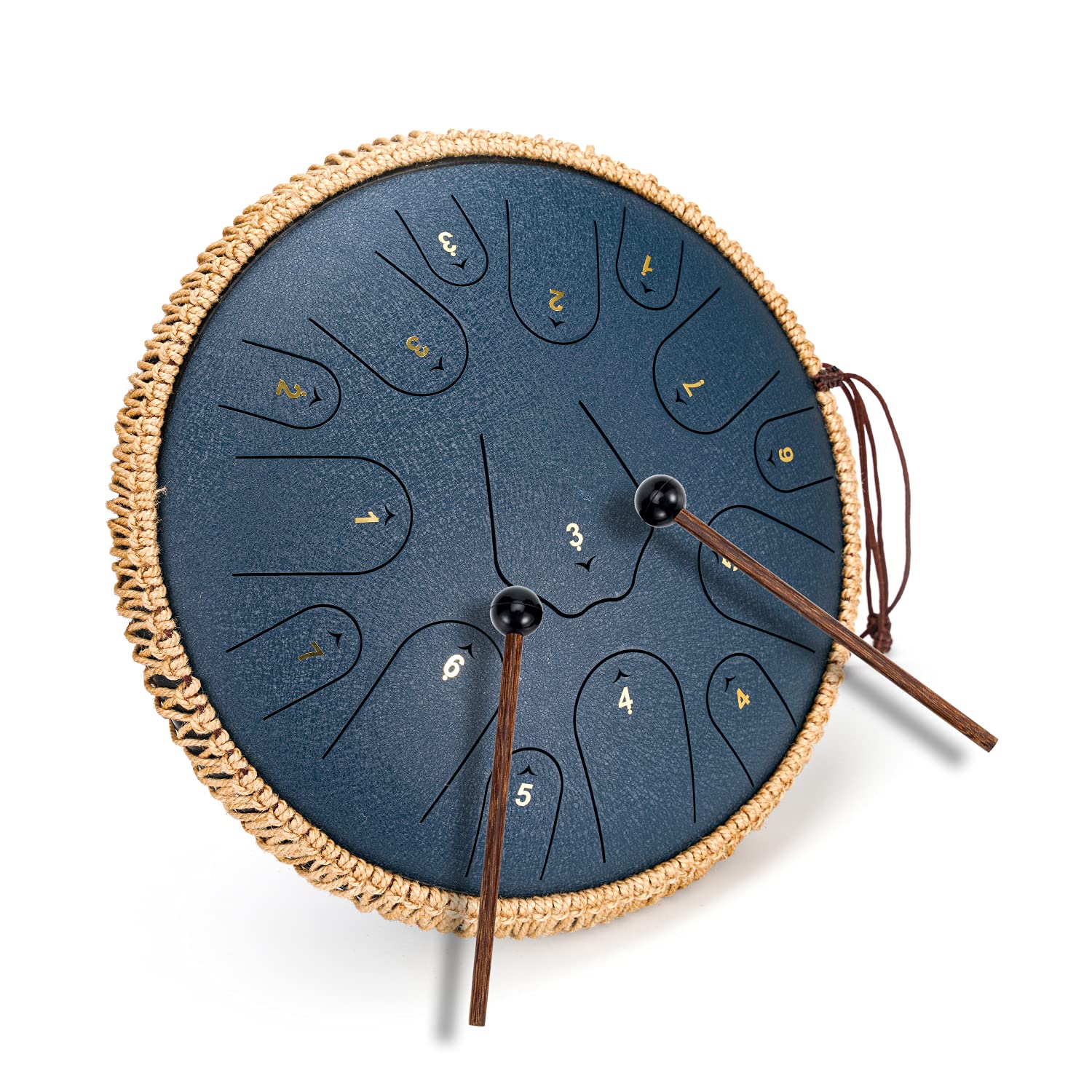 Steel Tongue Drum- ChunFeng 14 Inch 15 Notes- Tongue Drum For Adults- Hand Pan Drums With Music Book, Steel Drums Mallets and Ca