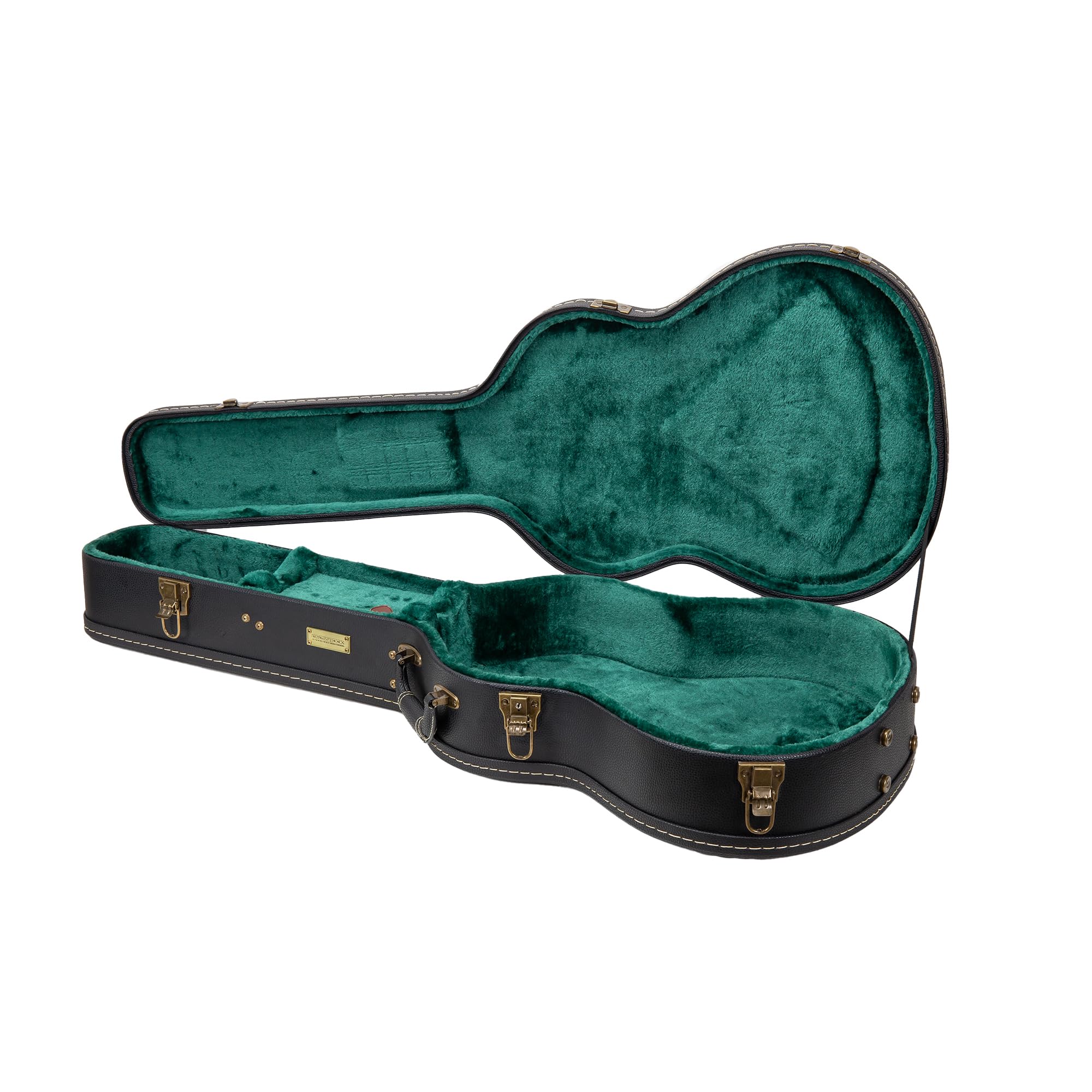 Crossrock Wooden Guitar Case -Fits 4/4 Classical Nylon String Guitars- Vintage Hardware, Sponge Lining, Metal Feet, Storage Spac