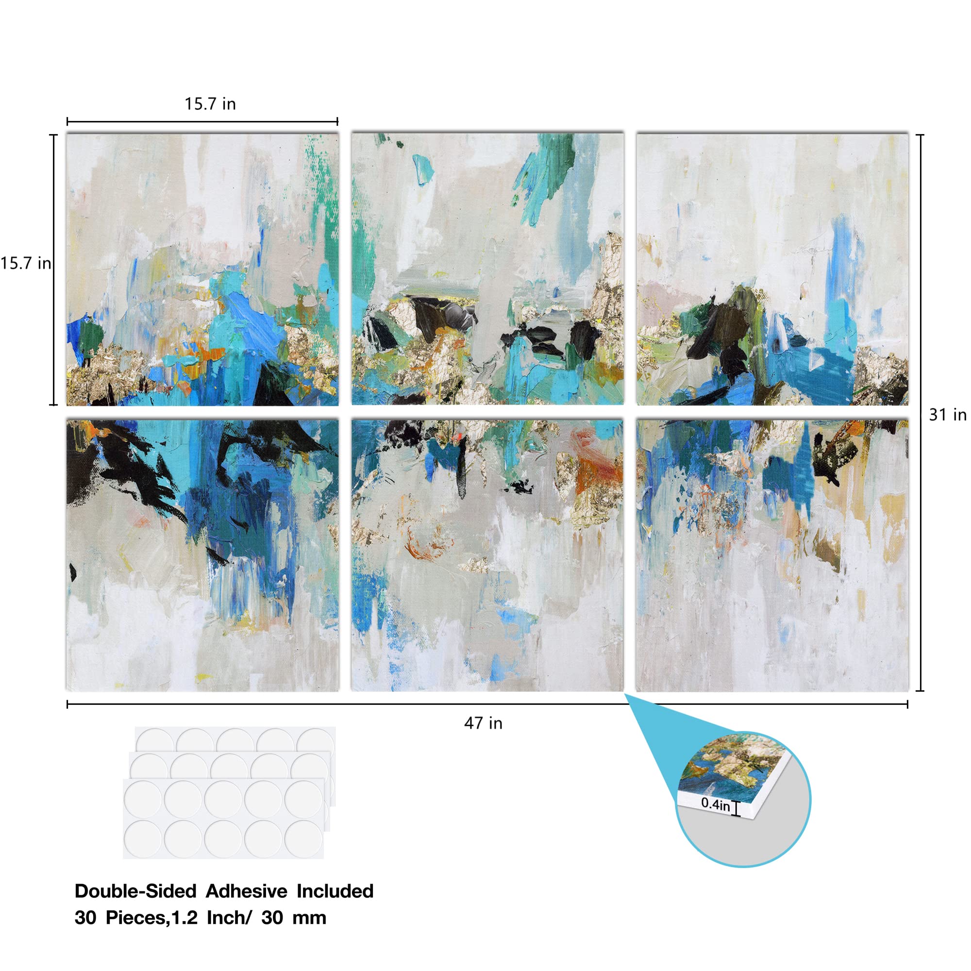 Olanglab Art Acoustic Panels,6 Pack 48''x32'' Acoustical Soundproof Wall Panels Sound Absorbing, Decorative Sound proofing,Sound