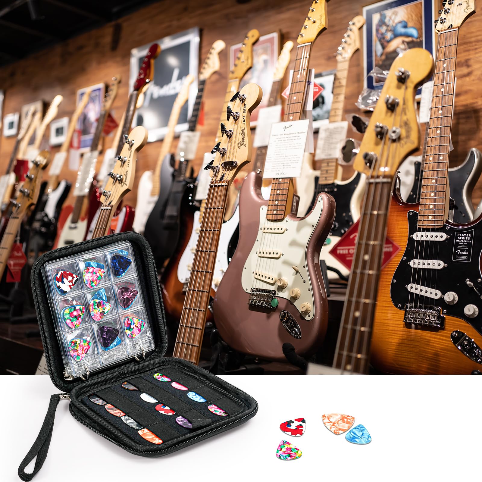 ProCase Guitar Pick Case, Pick Holder Stores 84 pcs Guitar Picks Collection Pick Storage Album Book Pick Display Water-Resistant