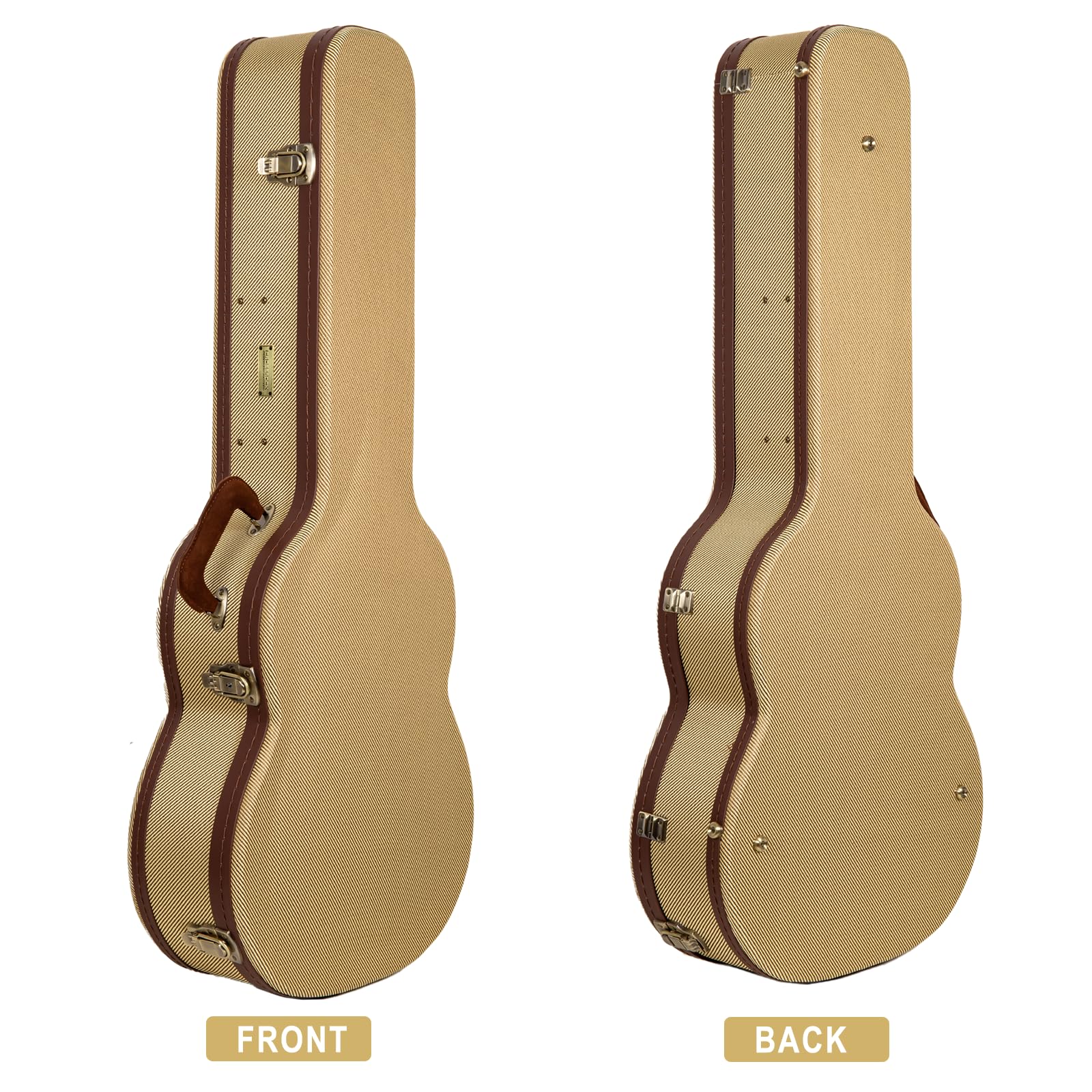 Crossrock Master Series Classical Guitar Case for 4/4 Nylon String | Classic Fabric Tweed Exterior, Re-Engineered Shell, Leather