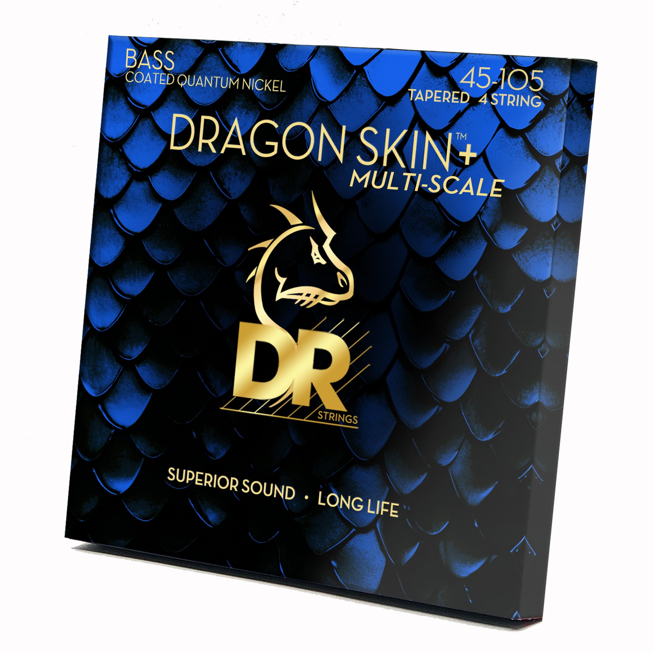 Dr Strings Dragon Skin+ - Coated Quantum Nickel Bass Strings - Dbqm-45 - Superior Sound With Comfortable Feel & Long Life: Multi