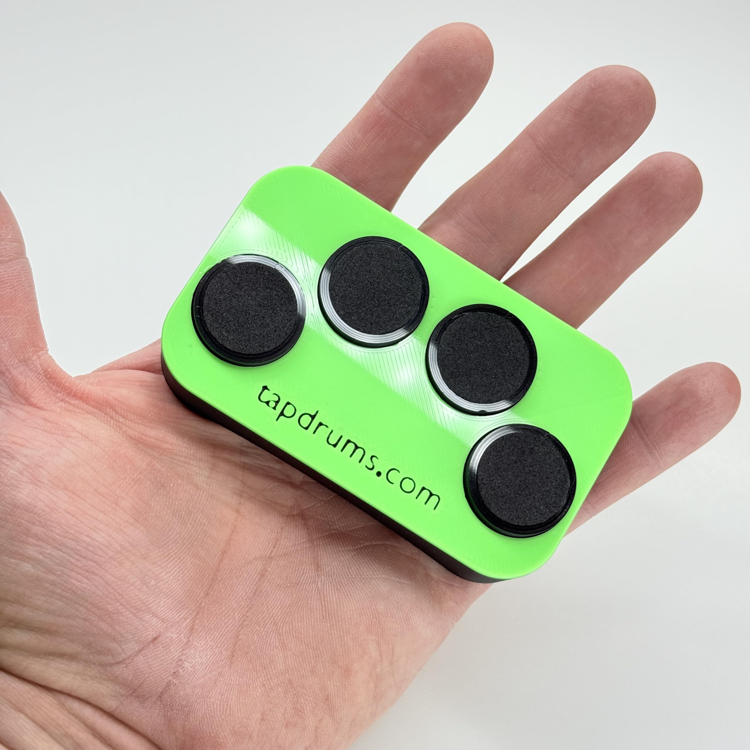 Tap Drums Click - A Not-So-Silent Fidget for Everyone, Inspired by Musicians - Great Gift Durable (Green)