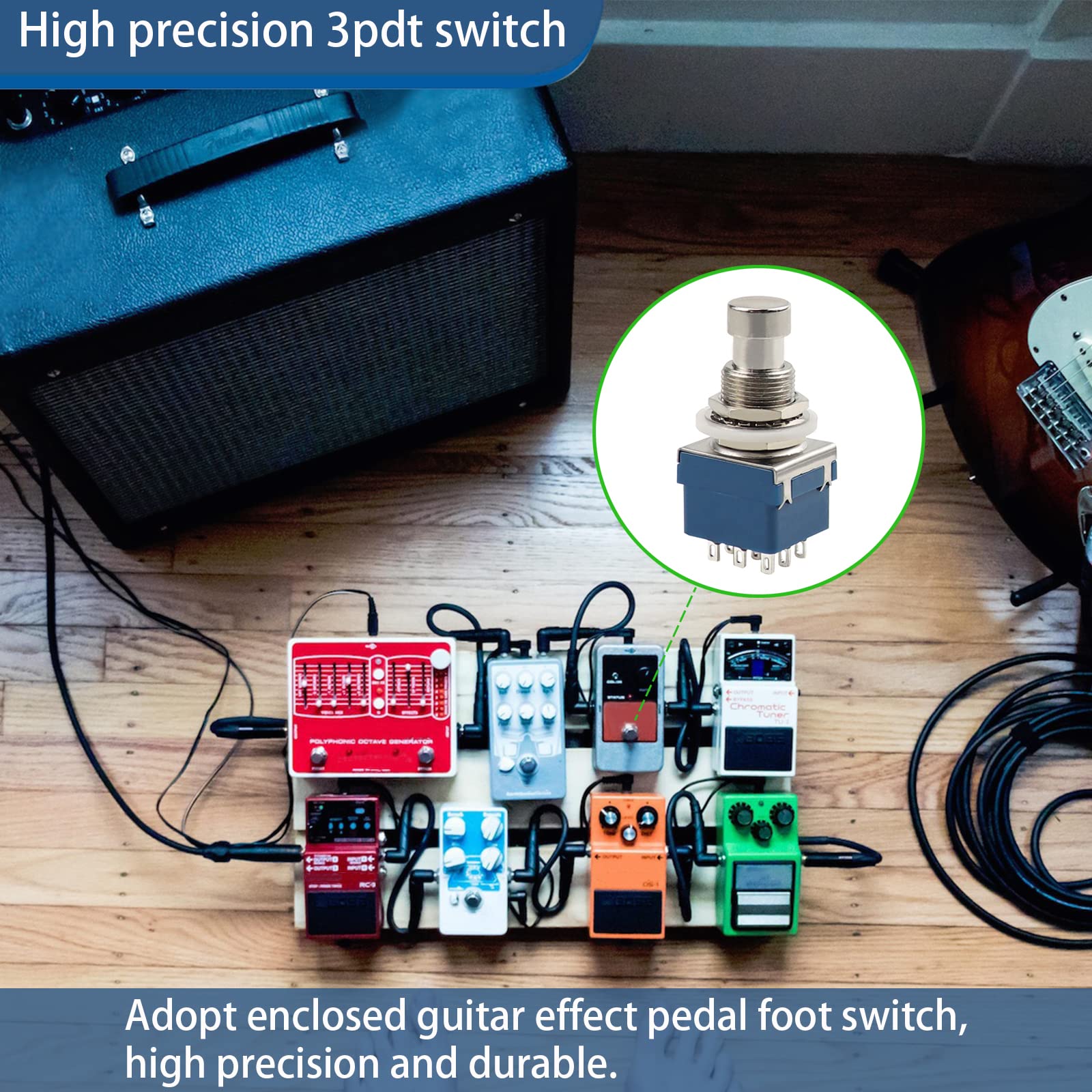 3pdt switch 3pdt stomp switch 3pdt foot switch Guitar Effect Pedal Foot Switch 3Pack