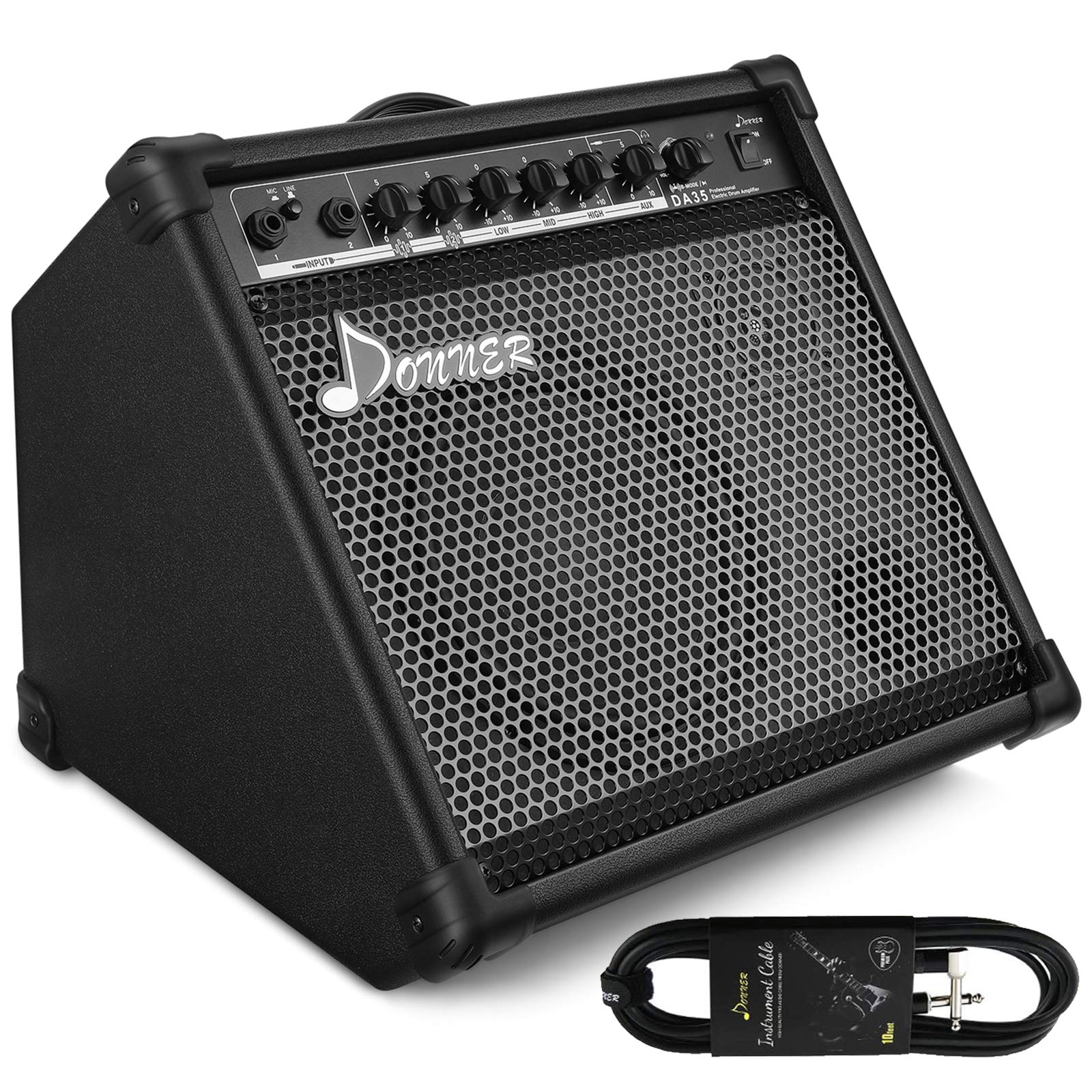 Donner Electric Drum AMP 35-Watt Electronic Drum Amplifier DA-35 Keyboard Speaker with Aux in and Wireless Audio Connection, Dru