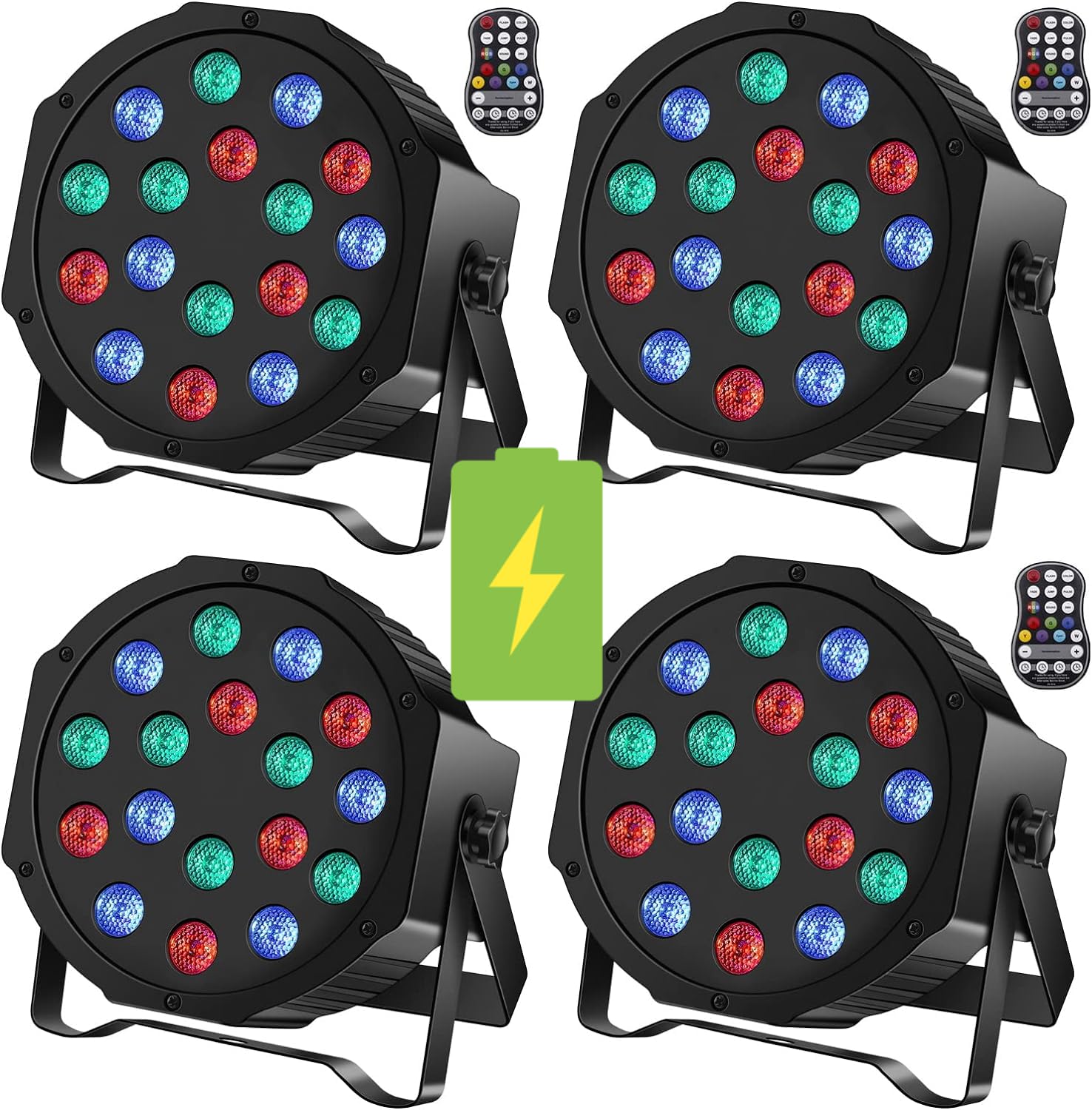 Uking Rechargeable Par Lights Wireless 18 Rgb Stage Lighting Battery Powered Uplights Dmx Control Uplighting For Wedding Dj Dis