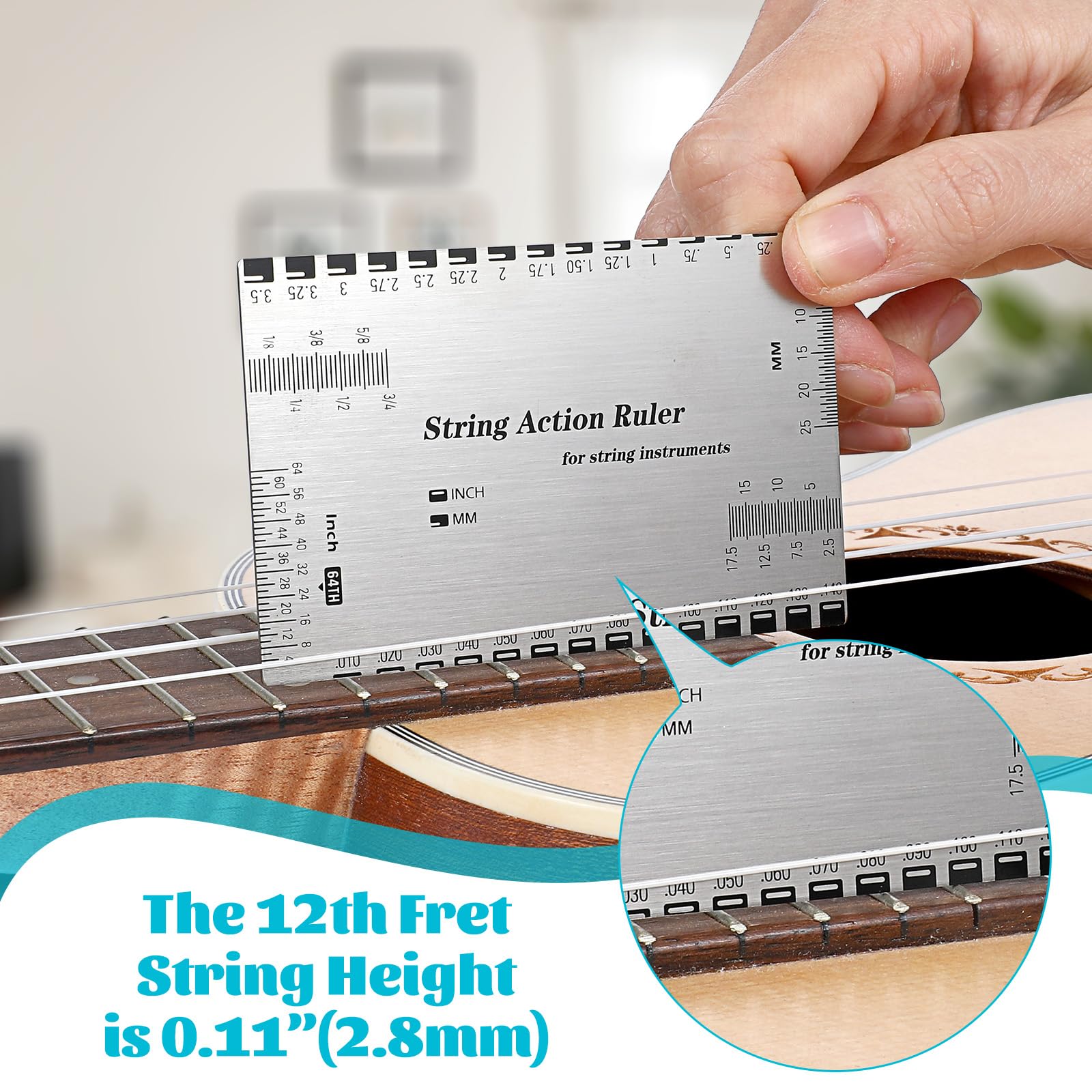 String Action Ruler Guitar Setup Ruler Guitar String Height Gauge String Action Gauge Ruler Guitar Height Gauge Guitar Setup Mea