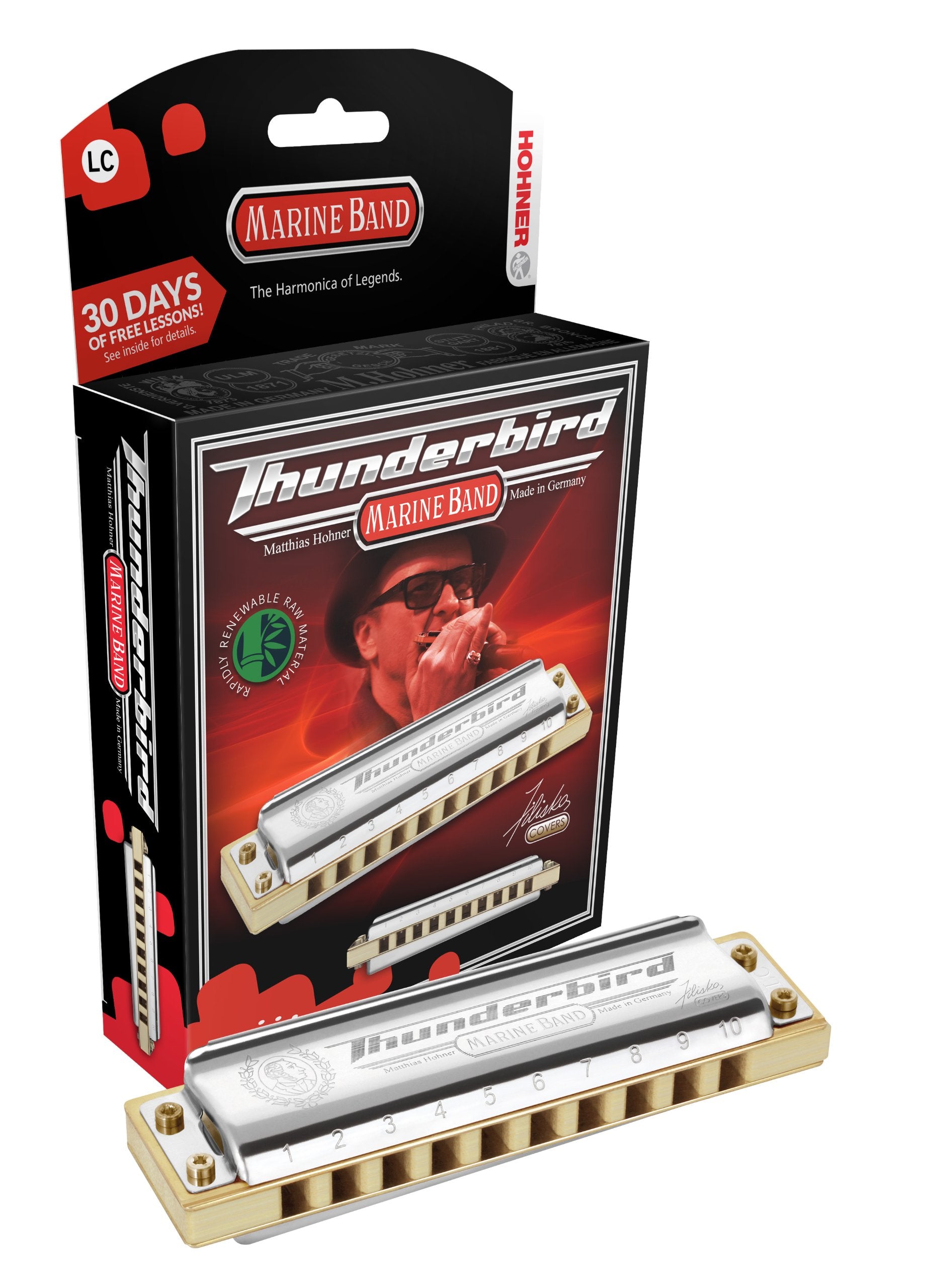 Hohner M2011BXLA Marine Band Thunderbird Diatonic Harmonica - Key of LA