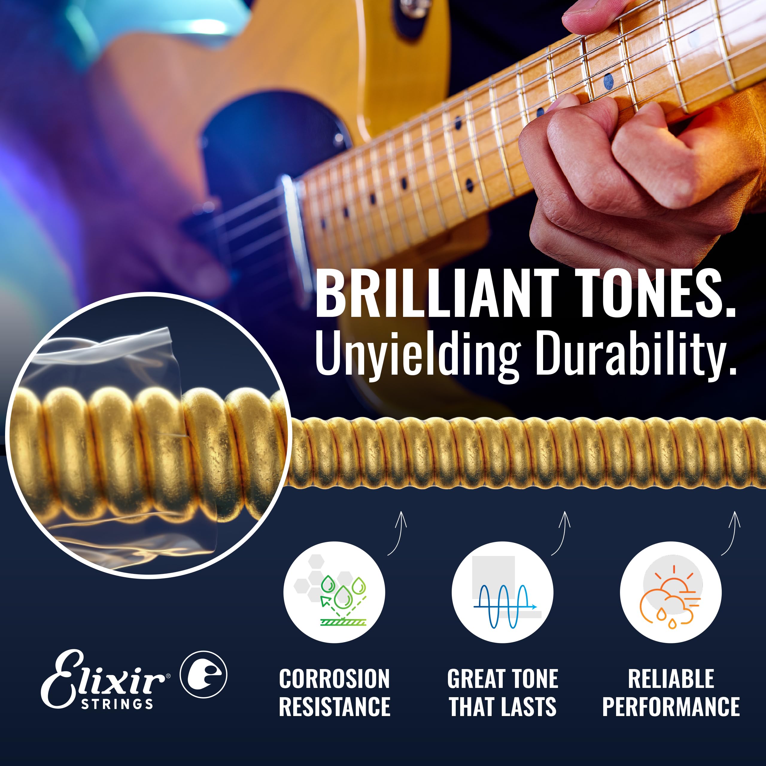 Elixir Strings 19002 Electric Guitar With Optiweb Coating, Super Light (.009-.042)