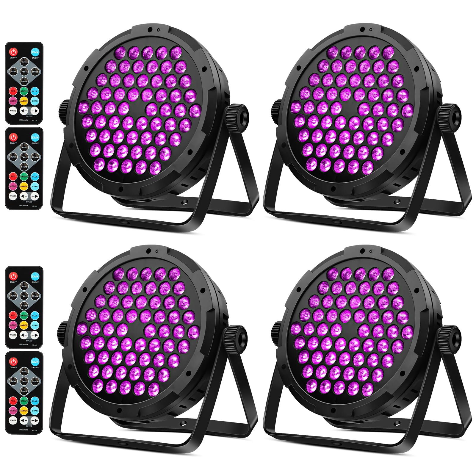 90W 60Leds Par Lights 4Pack - Rgb Stage Par Lights Sound Activated By Remote & Dmx Control Uplights For Events Church Wedding Mu