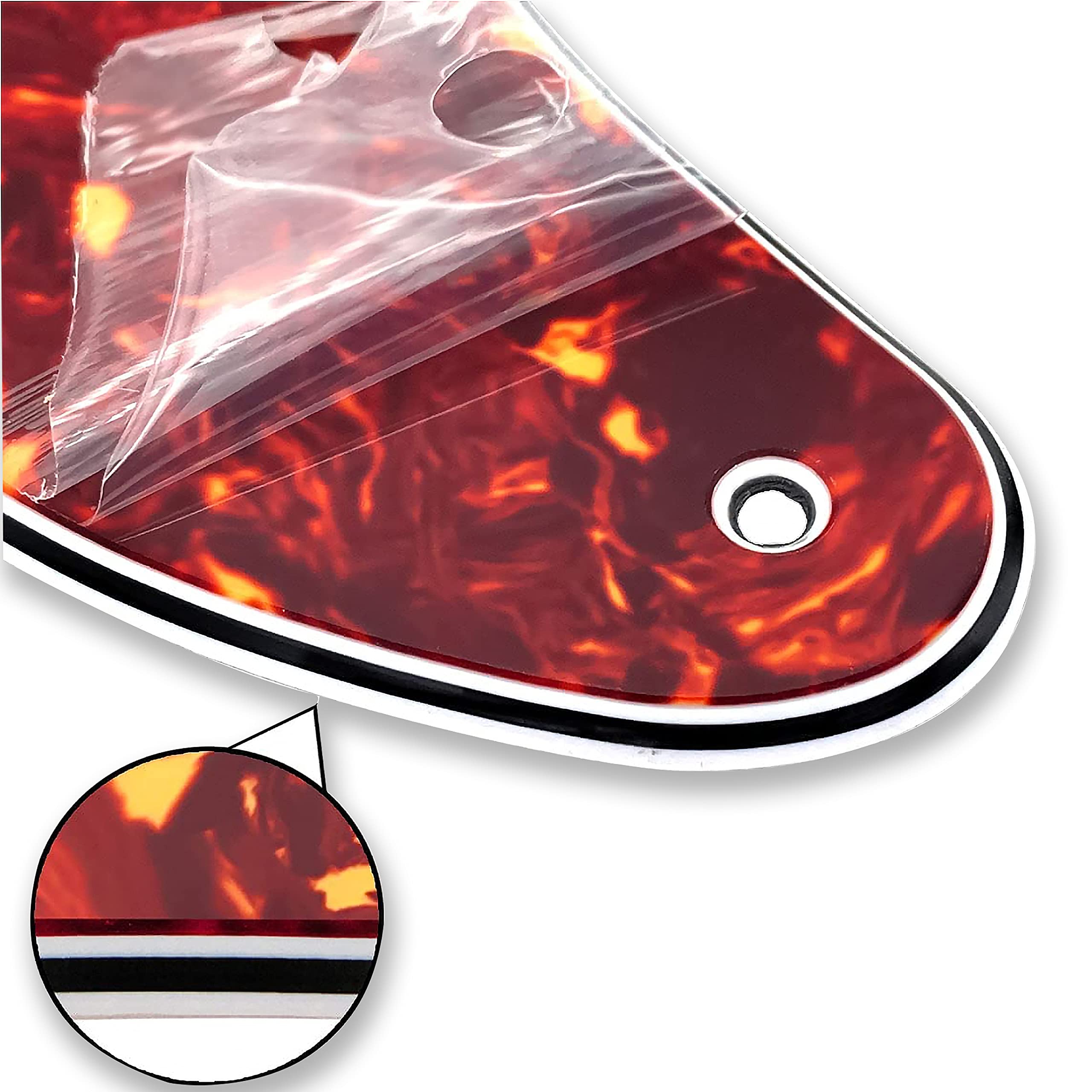 BexGears 8 Hole Electric Guitar Pickguard for TL style Guitar Parts (4Ply Brown Tortoise Shell)