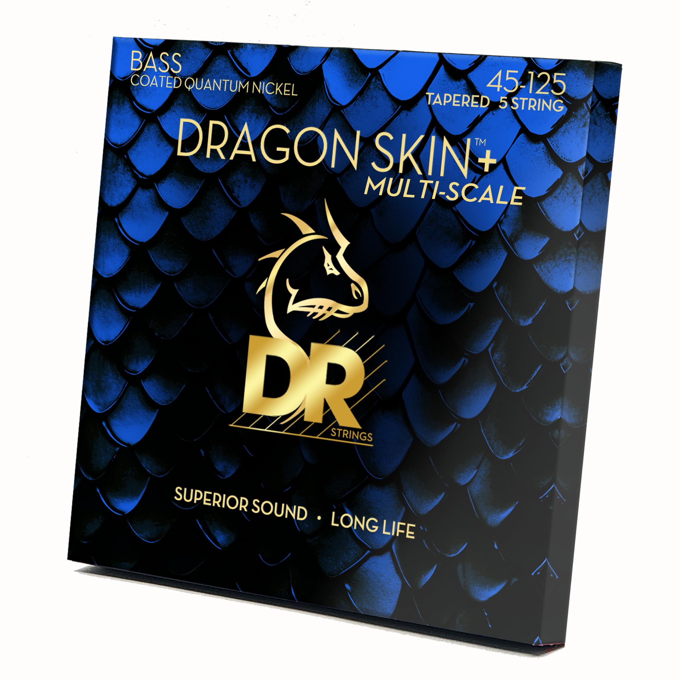 Dr Strings Dragon Skin+ - Coated Quantum Nickel Bass Strings - Dbqm5-45 - Superior Sound With Comfortable Feel & Long Life: 5 St