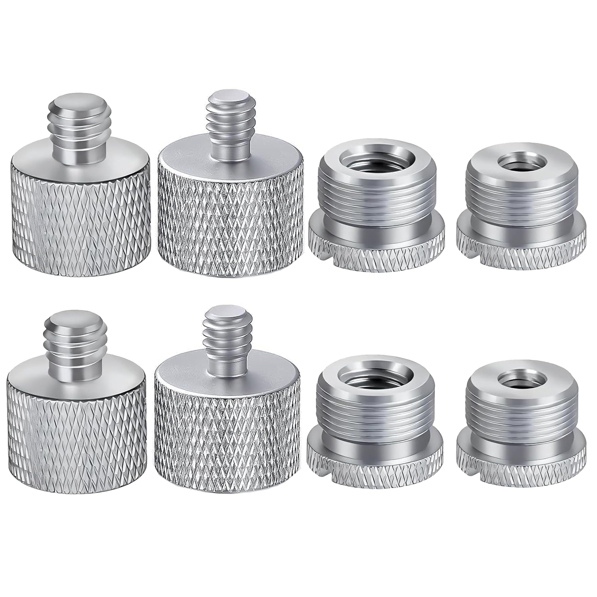 IXTECH Mic Stand Adapter Set 8 pieces Metal Microphone Stand Screw Thread Adapter 5/8 Female to 3/8 Male 3/8 Female to 5/8 Male 