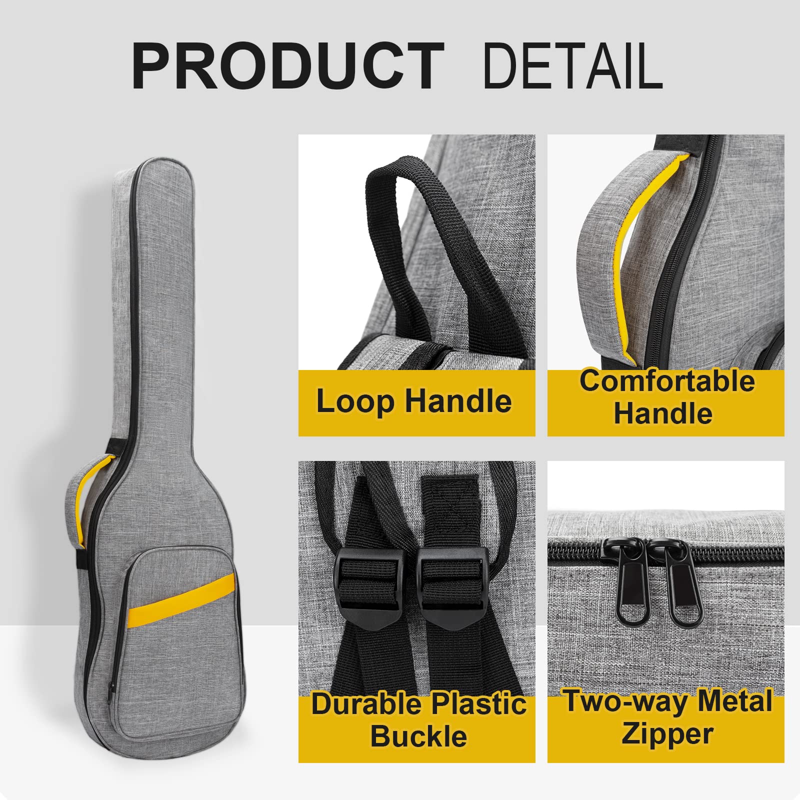 LETSROCK 39 Inch Electric Guitar Bag, Electric Guitar Case Gig Bag with 0.4 Inch Thick Padding Premium Dual Adjustable Shoulder