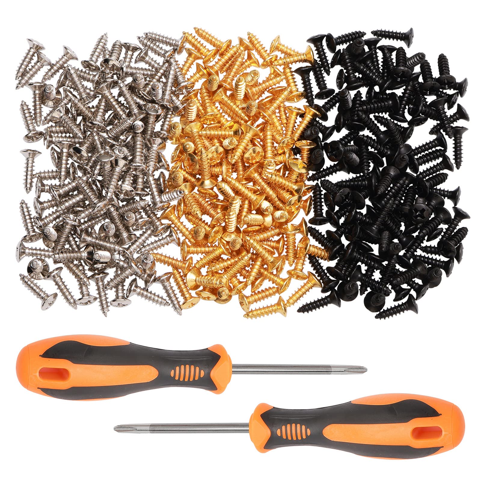 Unxuey 3Mm Electric Guitar Bass Pickguard Scratch Plate Mounting Screws Replacement Screws For St Tl Sg Lp Guitar,Pack Of 300