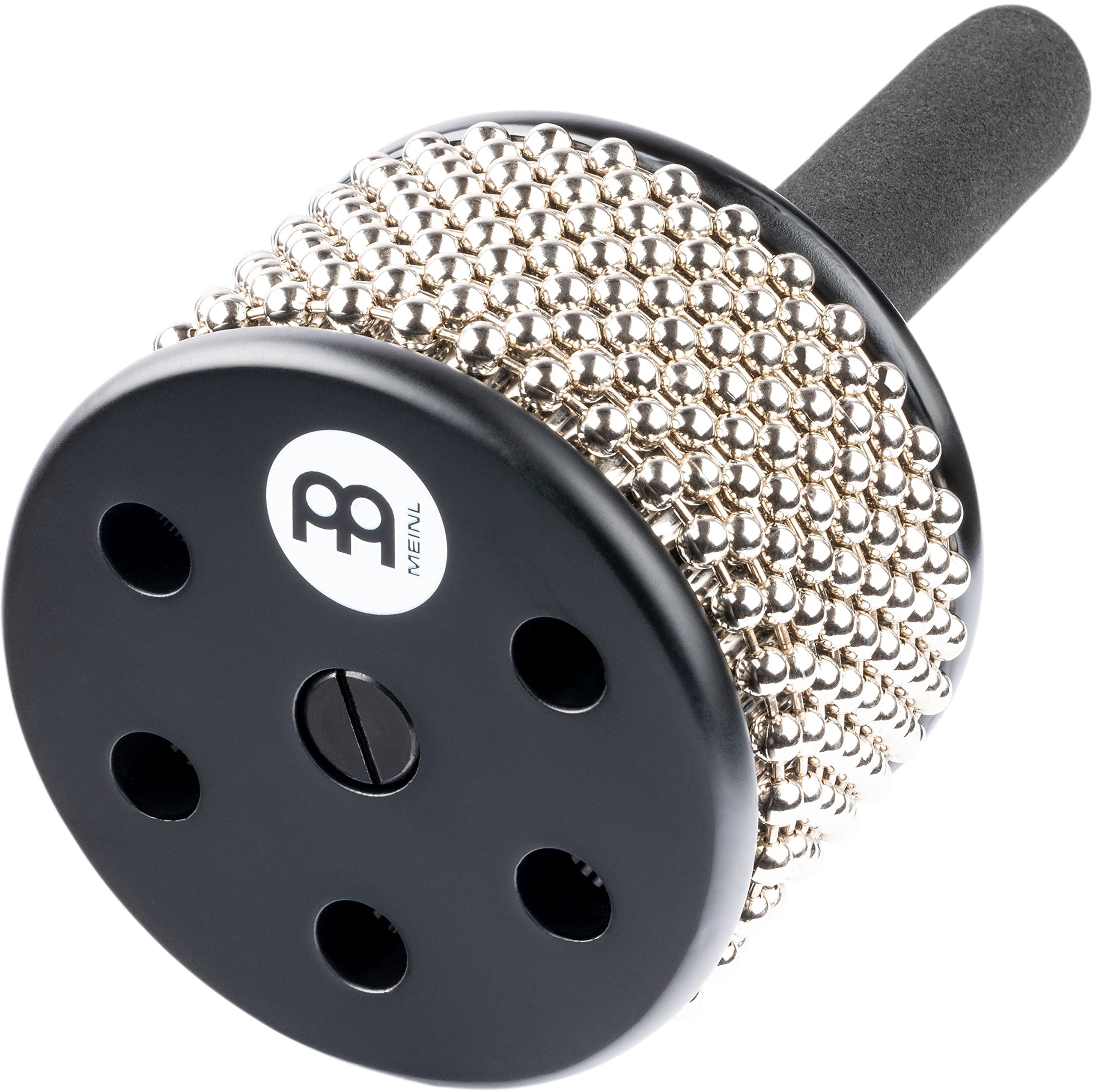 Meinl Percussion Turbo Cabasa with Sound Ports for Extra Projection, Medium Size-Wooden Handle with Padded Soft Grip, Steel Cyli