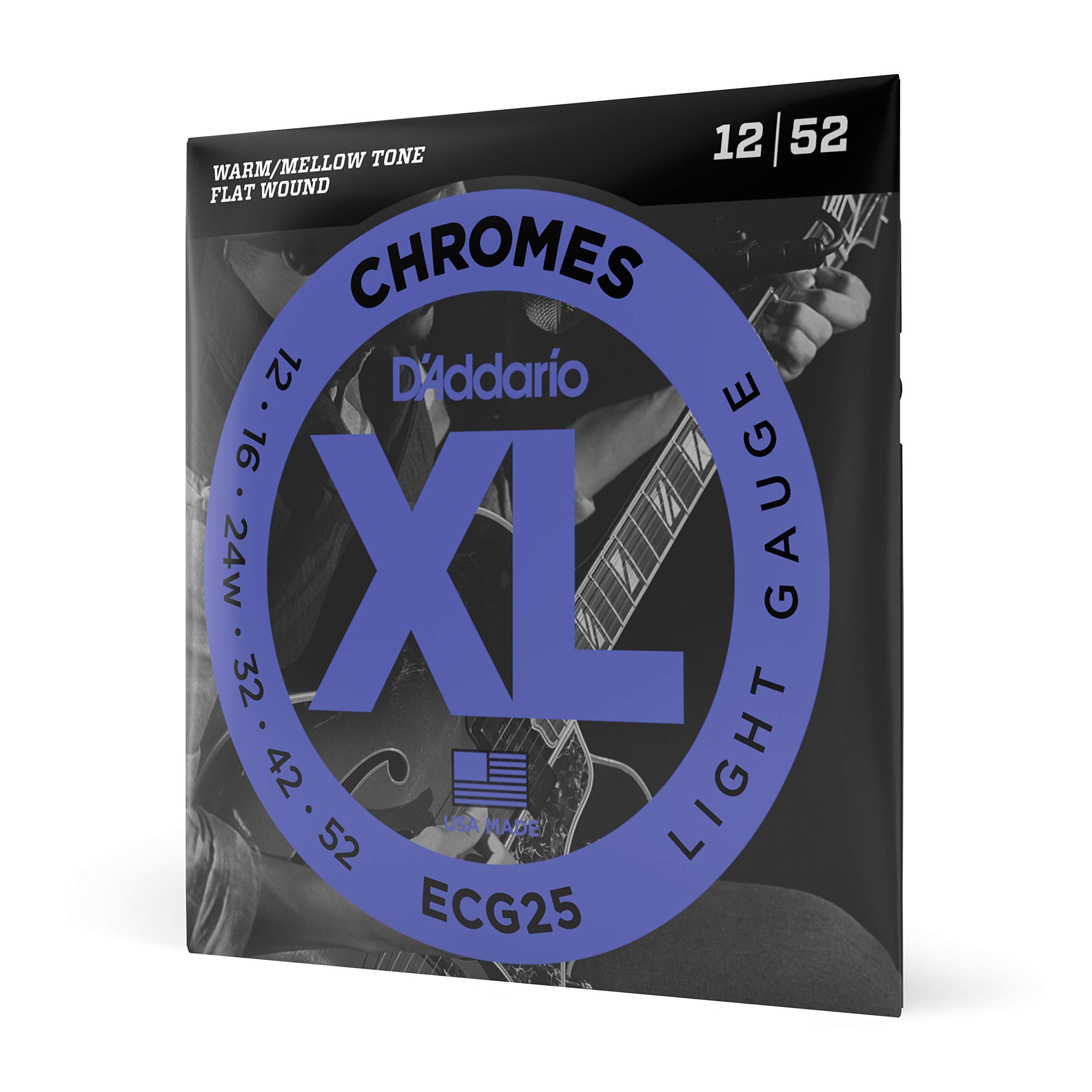 D'Addario, 4 Xl Chromes Electric Guitar Strings, Light, 12-52 (Ecg25)