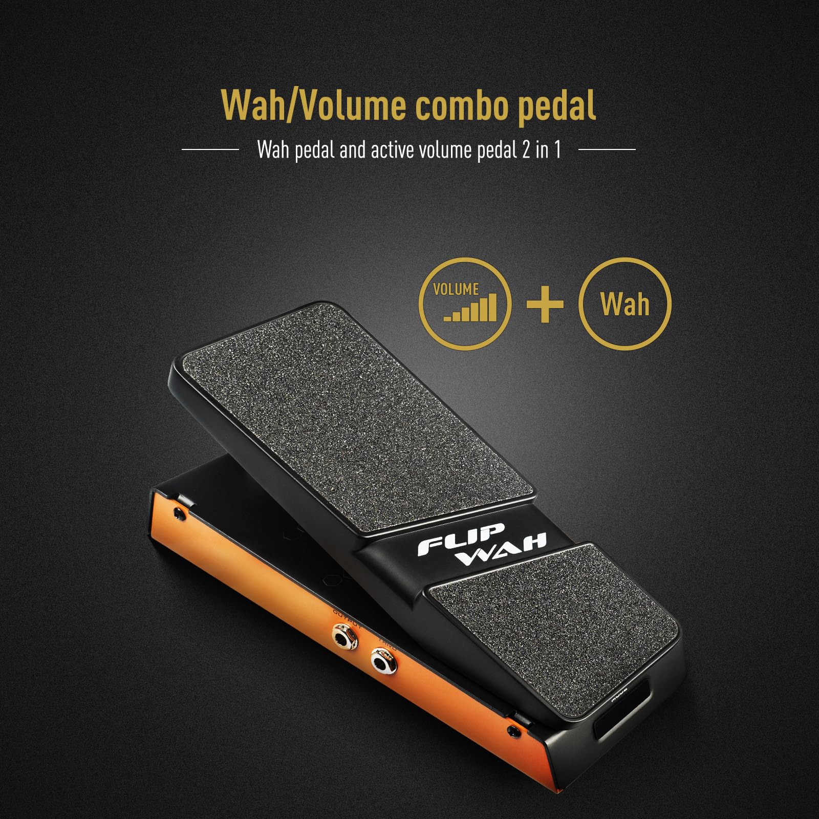 SONICAKE Wah Active Volume Pedal, Wah & Volume 2 in 1 Combo Guitar Effects Pedal, Full-size Pedal - FlipWah