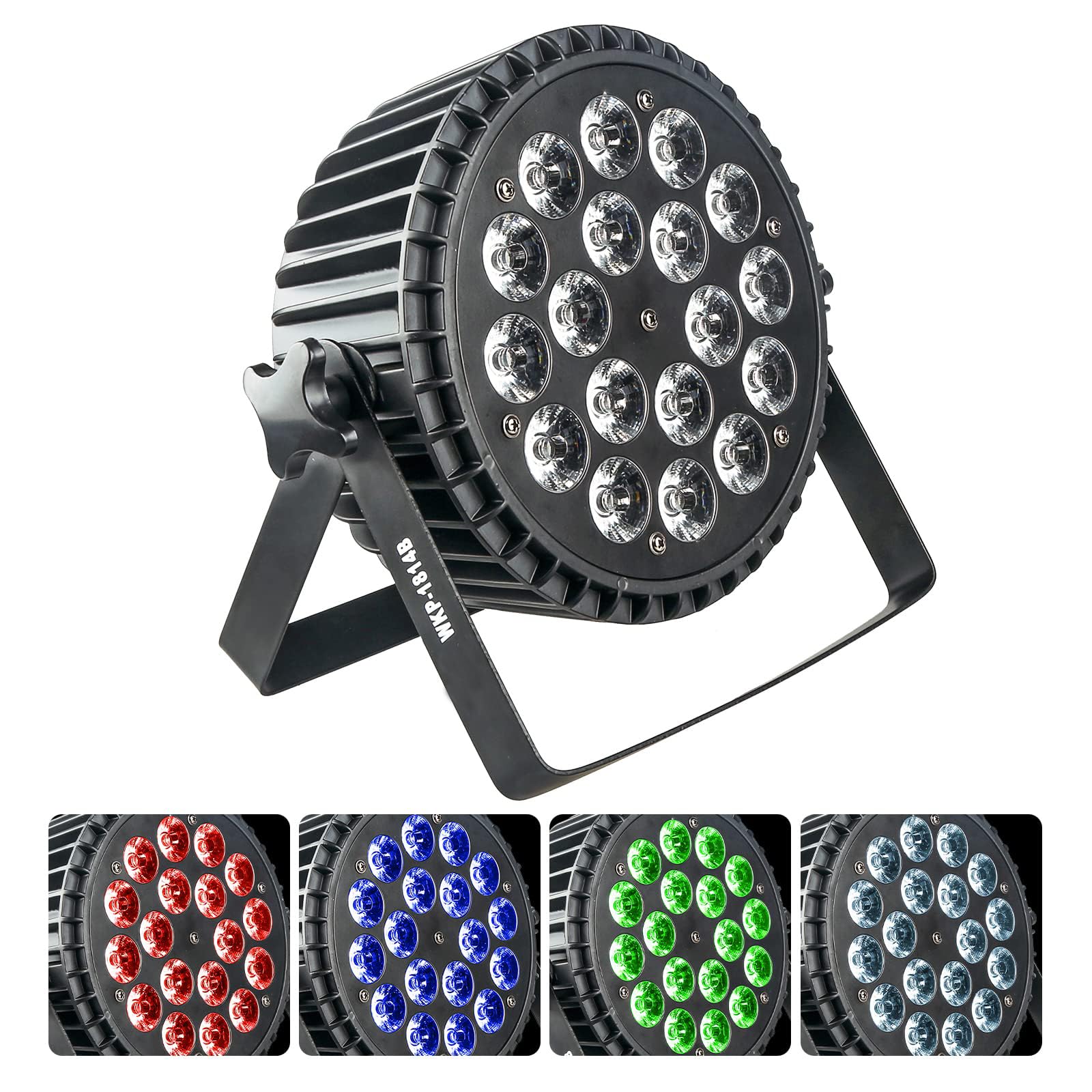 LED Par Lights, 18x12w LED RGBW 4 in 1 Par Led Light for Stage Lighting, Led Wash Light DMX Uplights DJ Par Can Lights with Soun