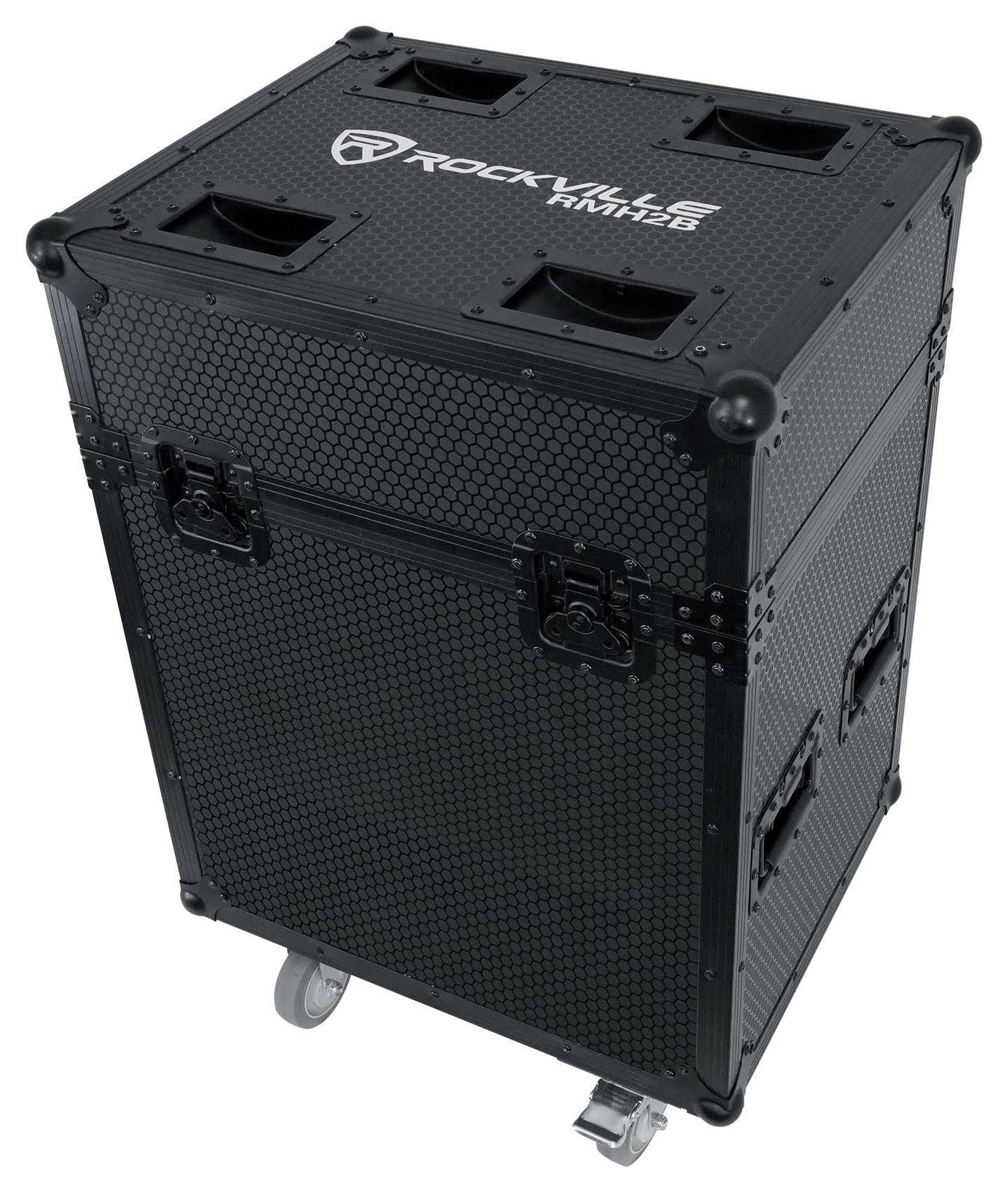 Rockville RMH2B Black Case for Chauvet/American DJ/Martin Moving Head Lights, ATA-300 Gig Ready, Customizable Foam, Butterfly La