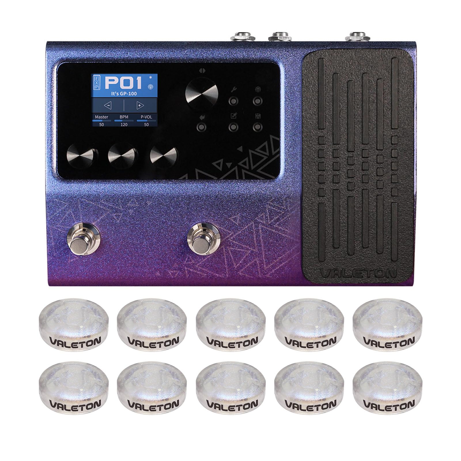 Valeton Multi-Effects With Expression Pedal Guitar Bass Amp Modeling Ir Cabinets Simulation Multi Language Stereo Otg Usb Audio